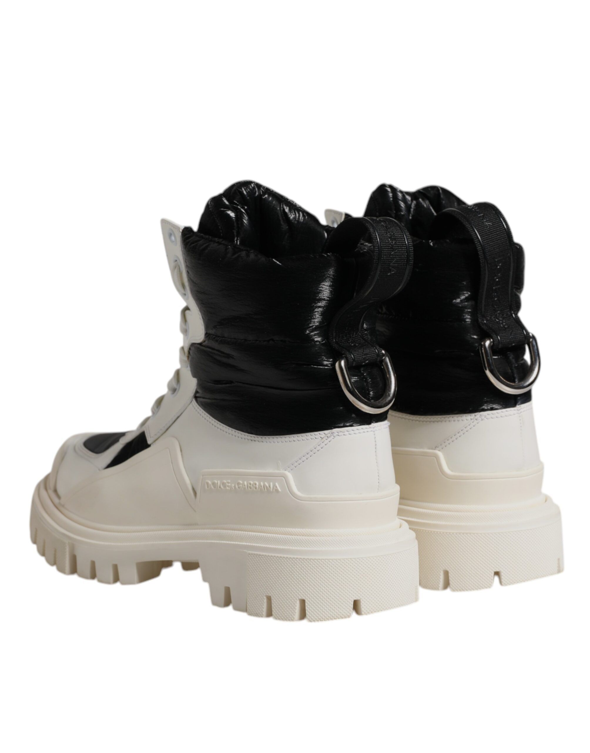 White Padded Mid Calf Lace Up Boots Women's Shoes (Pre-Owned) - Dolce & Gabbana - Modalova