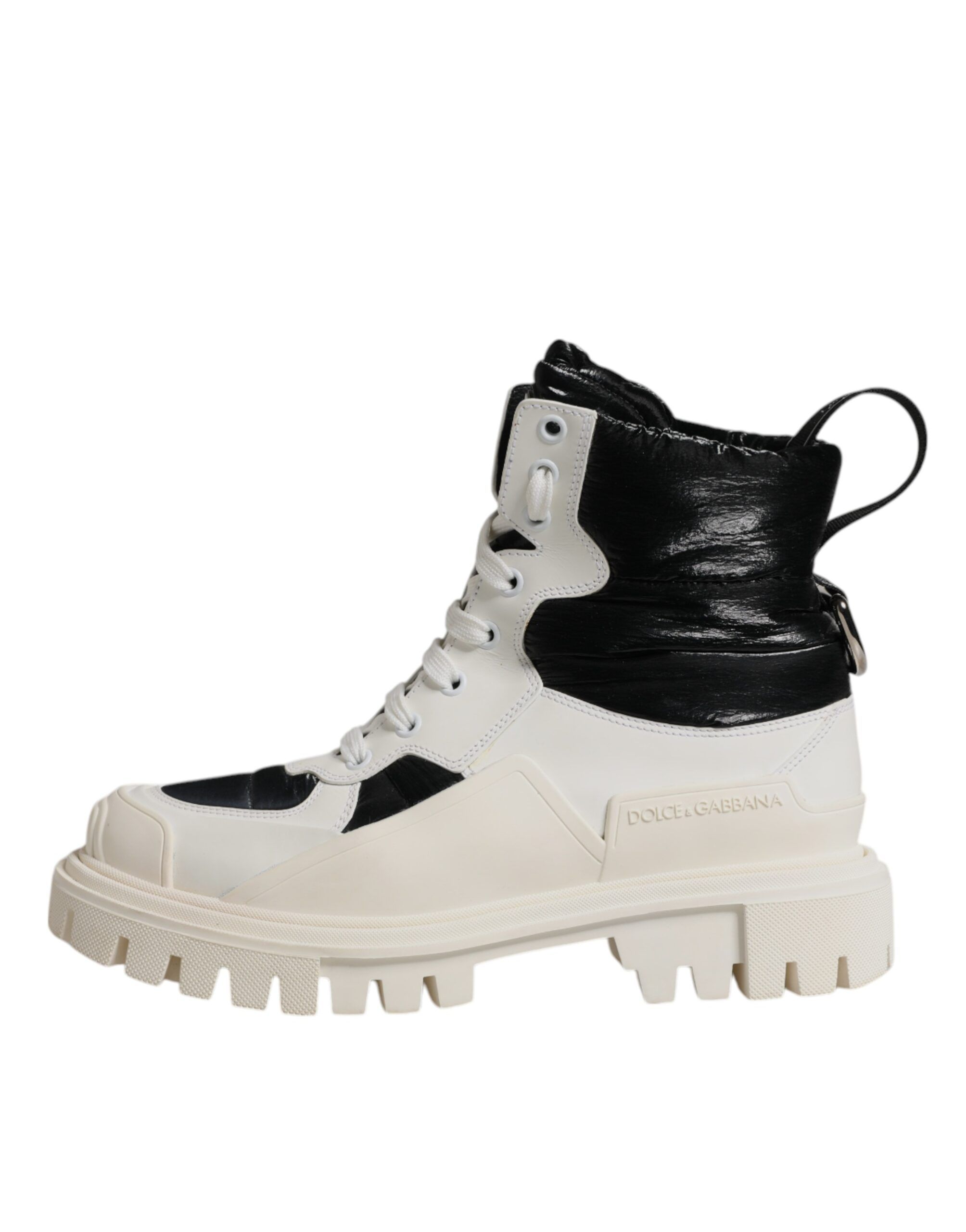 White Padded Mid Calf Lace Up Boots Women's Shoes (Pre-Owned) - Dolce & Gabbana - Modalova