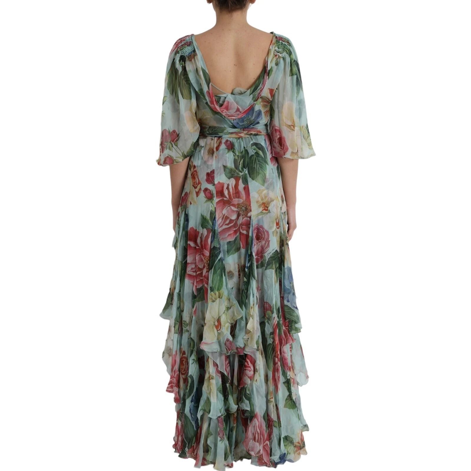 Floral Print Tiered Long Maxi Women's Dress (Pre-Owned) - Dolce & Gabbana - Modalova