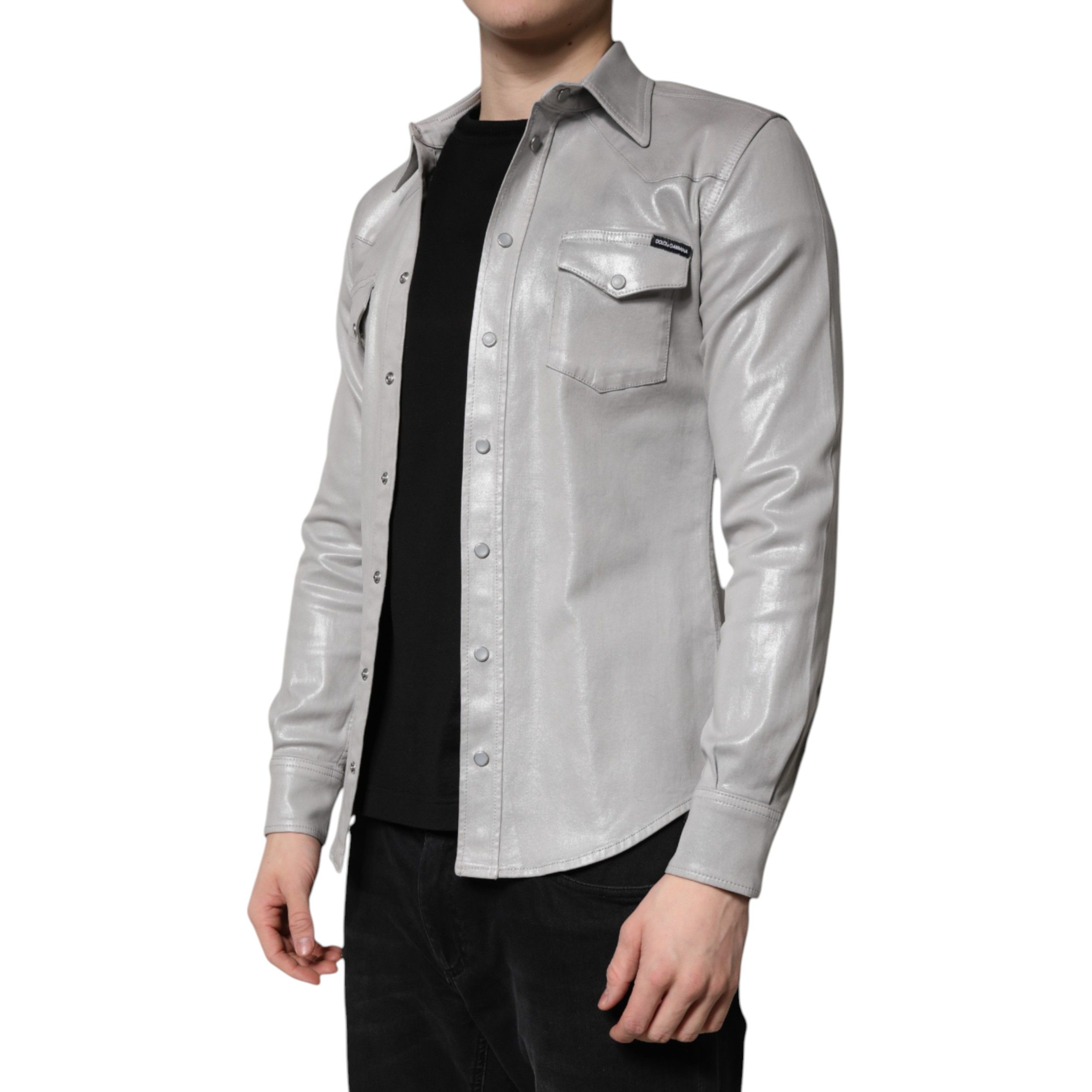 Metallic Cotton Button Down Men's Shirt (Pre-Owned) - Dolce & Gabbana - Modalova