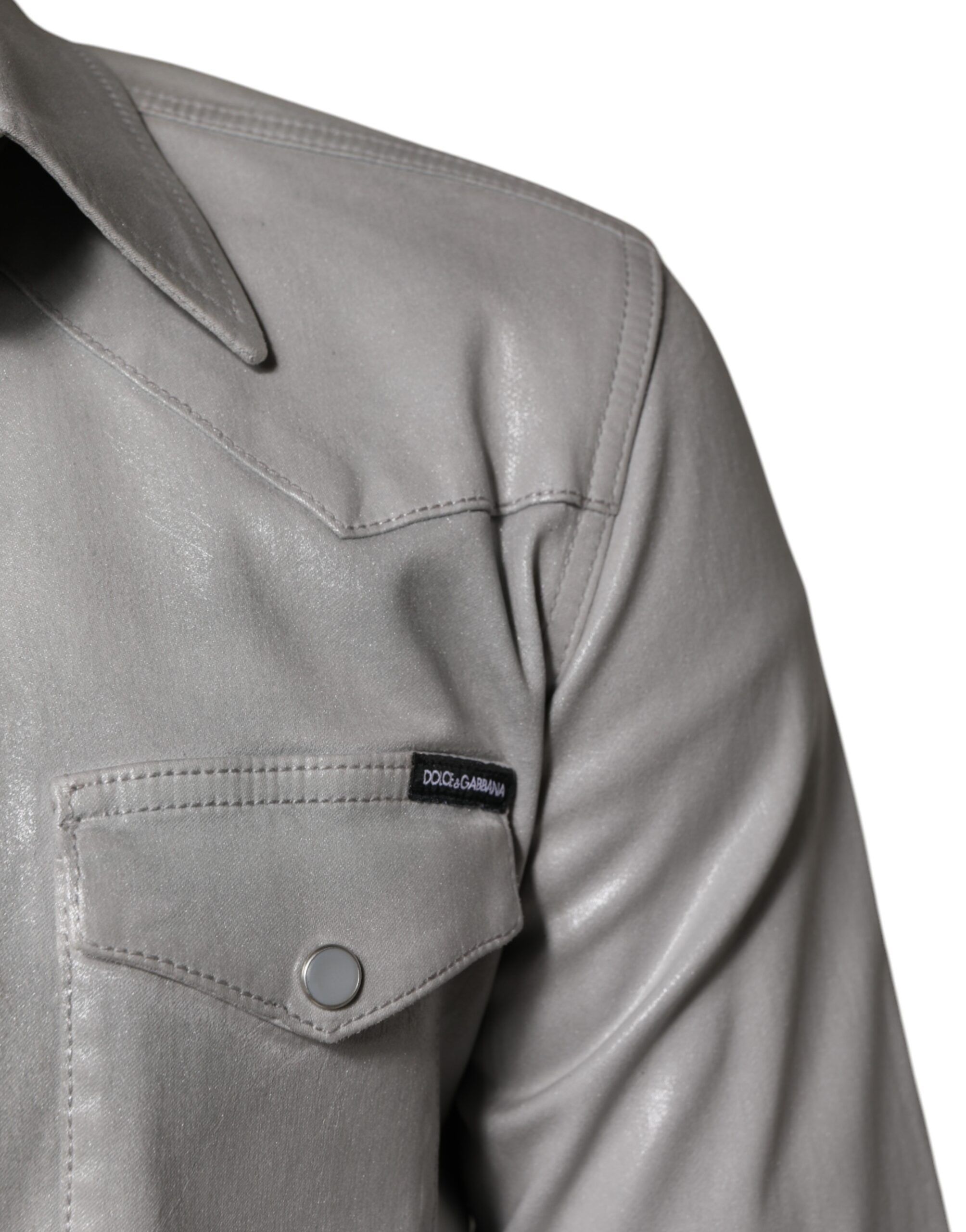 Metallic Cotton Button Down Men's Shirt (Pre-Owned) - Dolce & Gabbana - Modalova