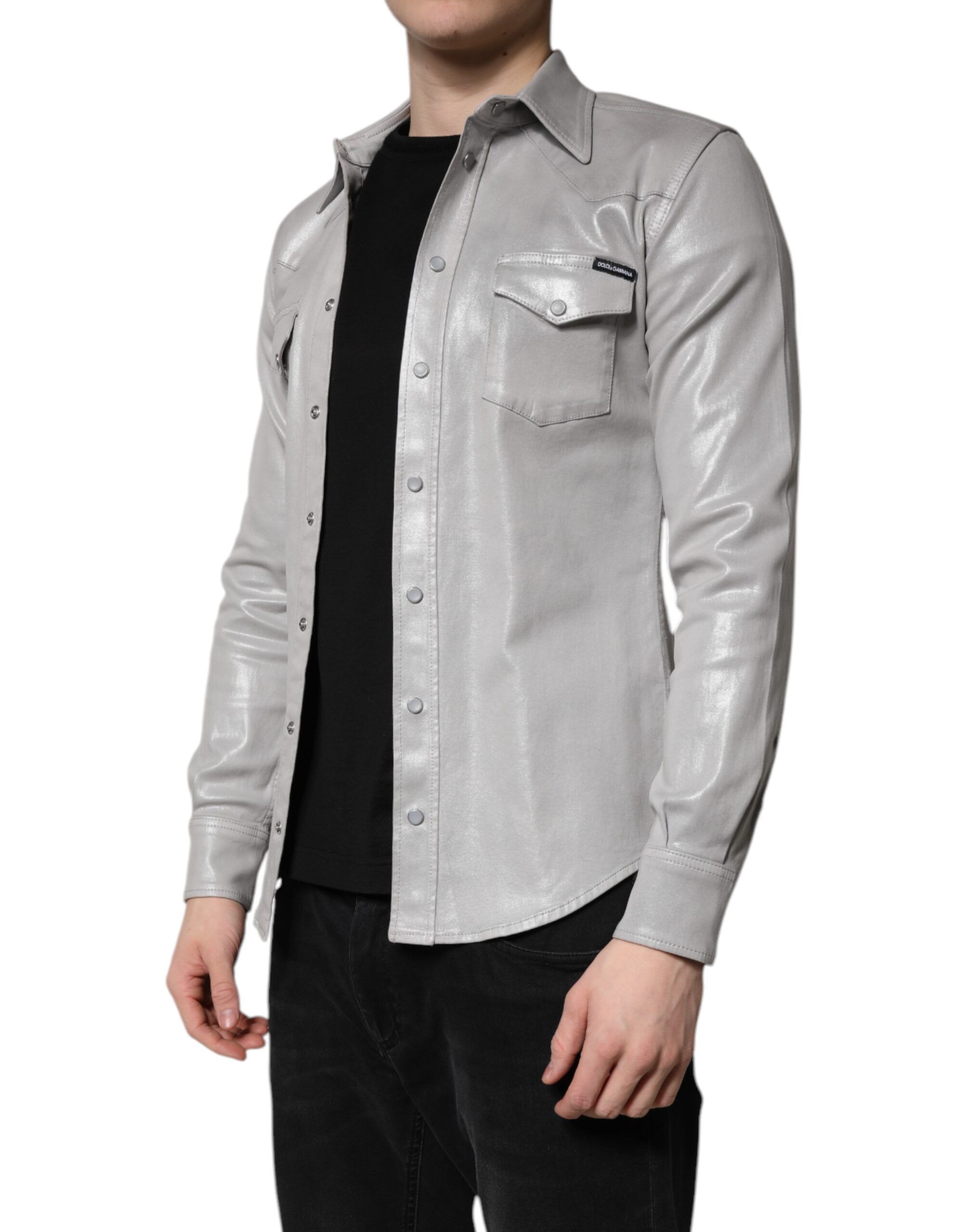 Metallic Cotton Button Down Men's Shirt (Pre-Owned) - Dolce & Gabbana - Modalova