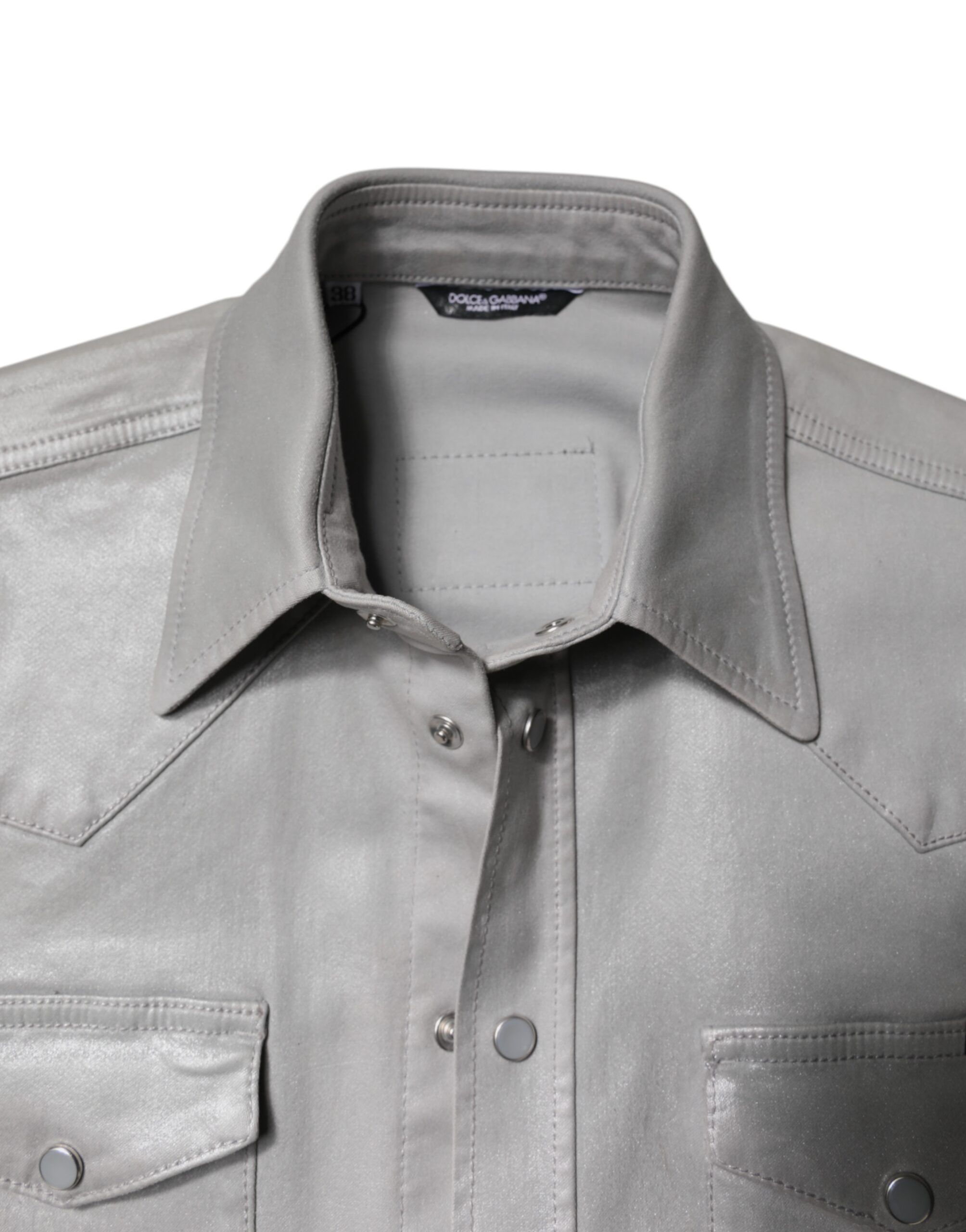 Metallic Cotton Button Down Men's Shirt (Pre-Owned) - Dolce & Gabbana - Modalova
