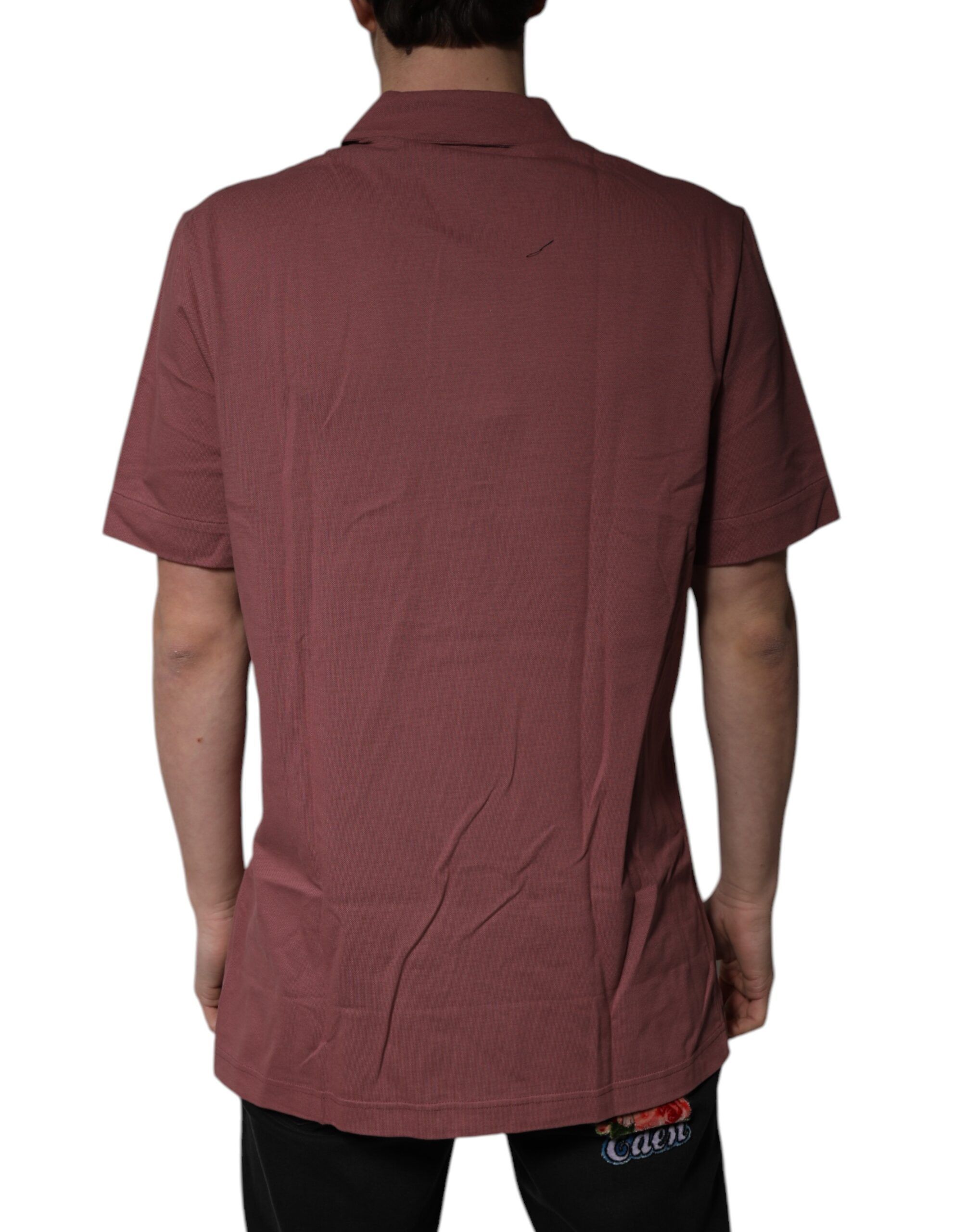 Dark Button Down Casual Polo Men Men's Shirt - Dolce & Gabbana - Modalova