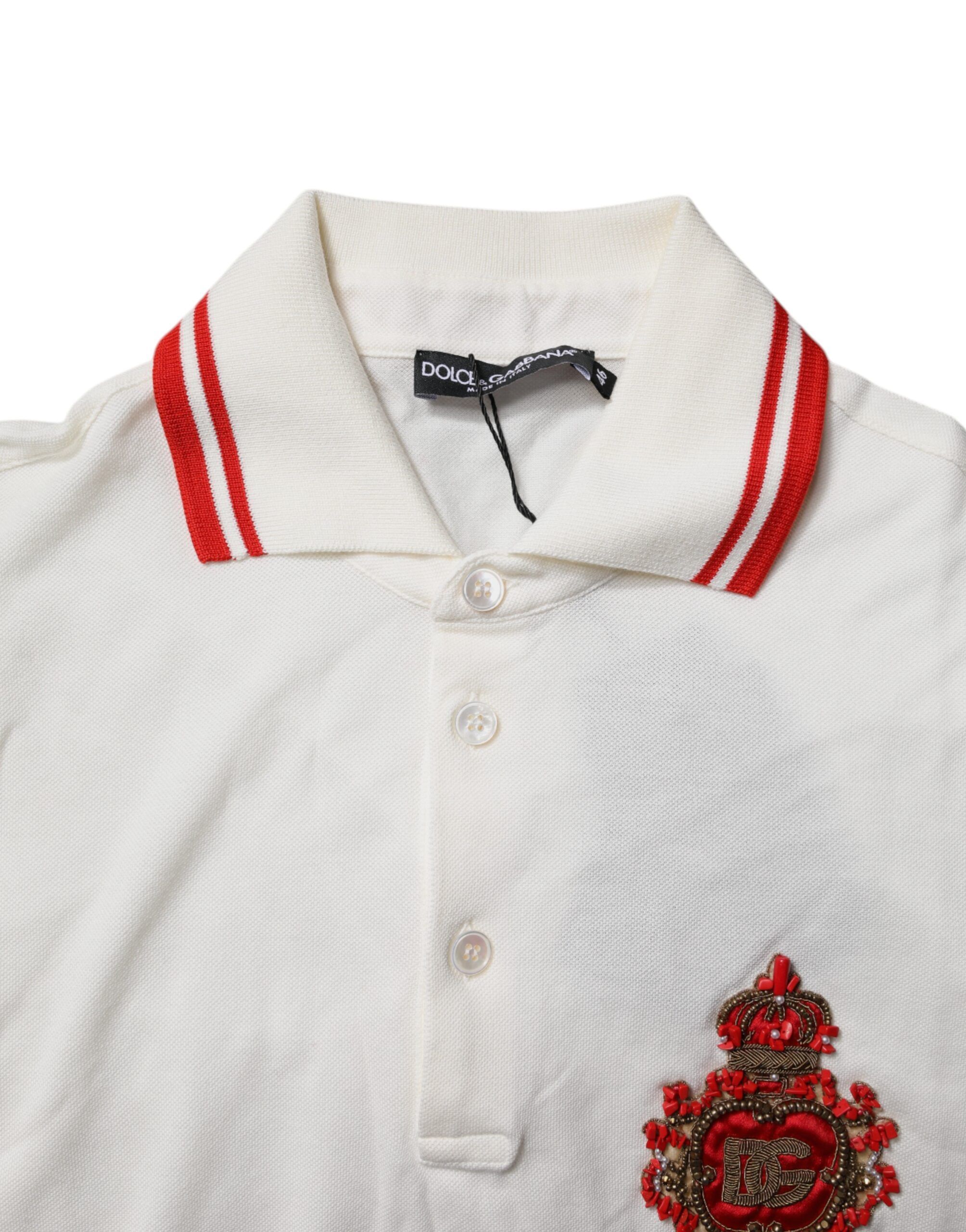 White Cotton Logo Collared Polo Men Men's T-shirt (Pre-Owned) - Dolce & Gabbana - Modalova