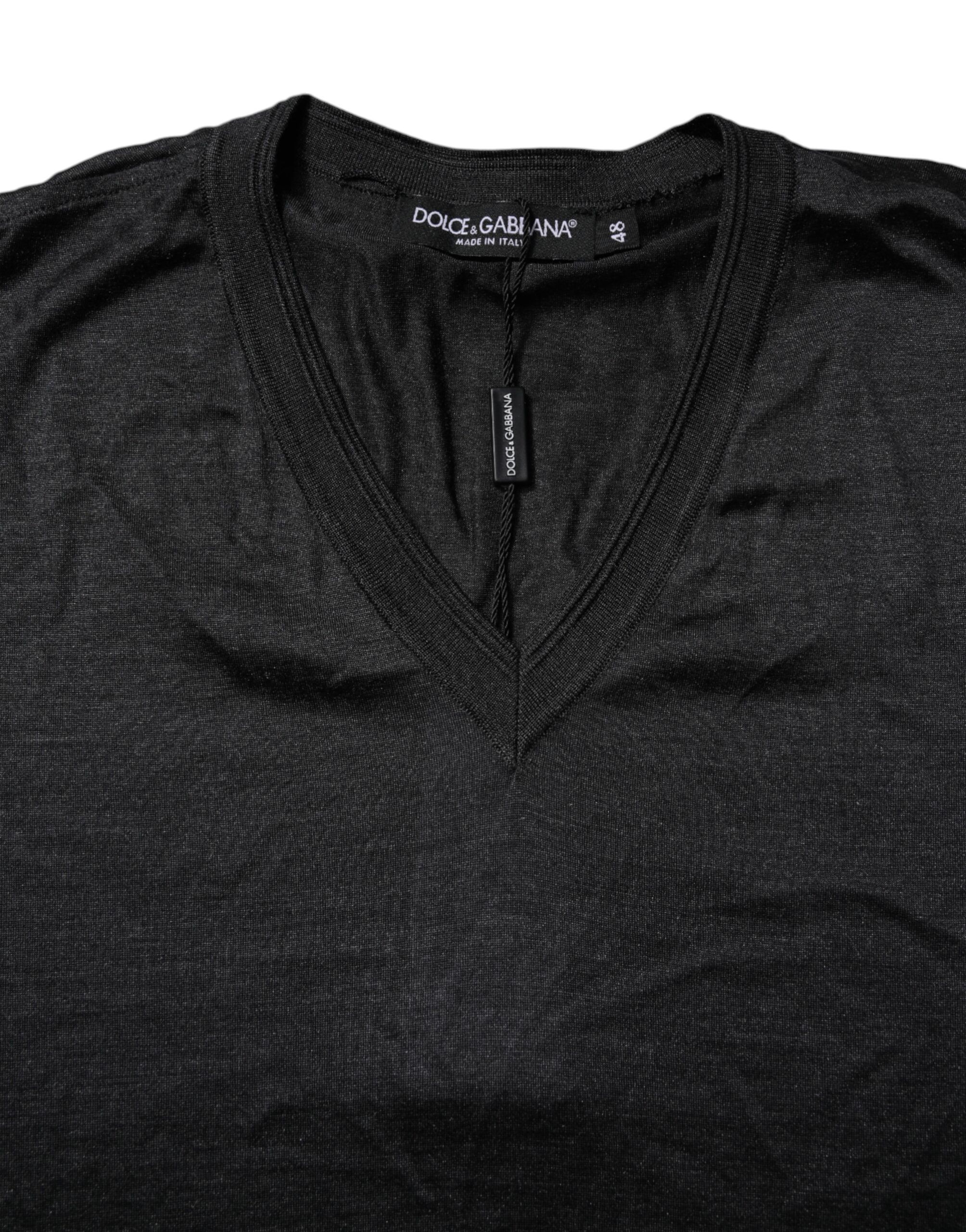 Silk V-neck Short Sleeves Men's T-shirt (Pre-Owned) - Dolce & Gabbana - Modalova
