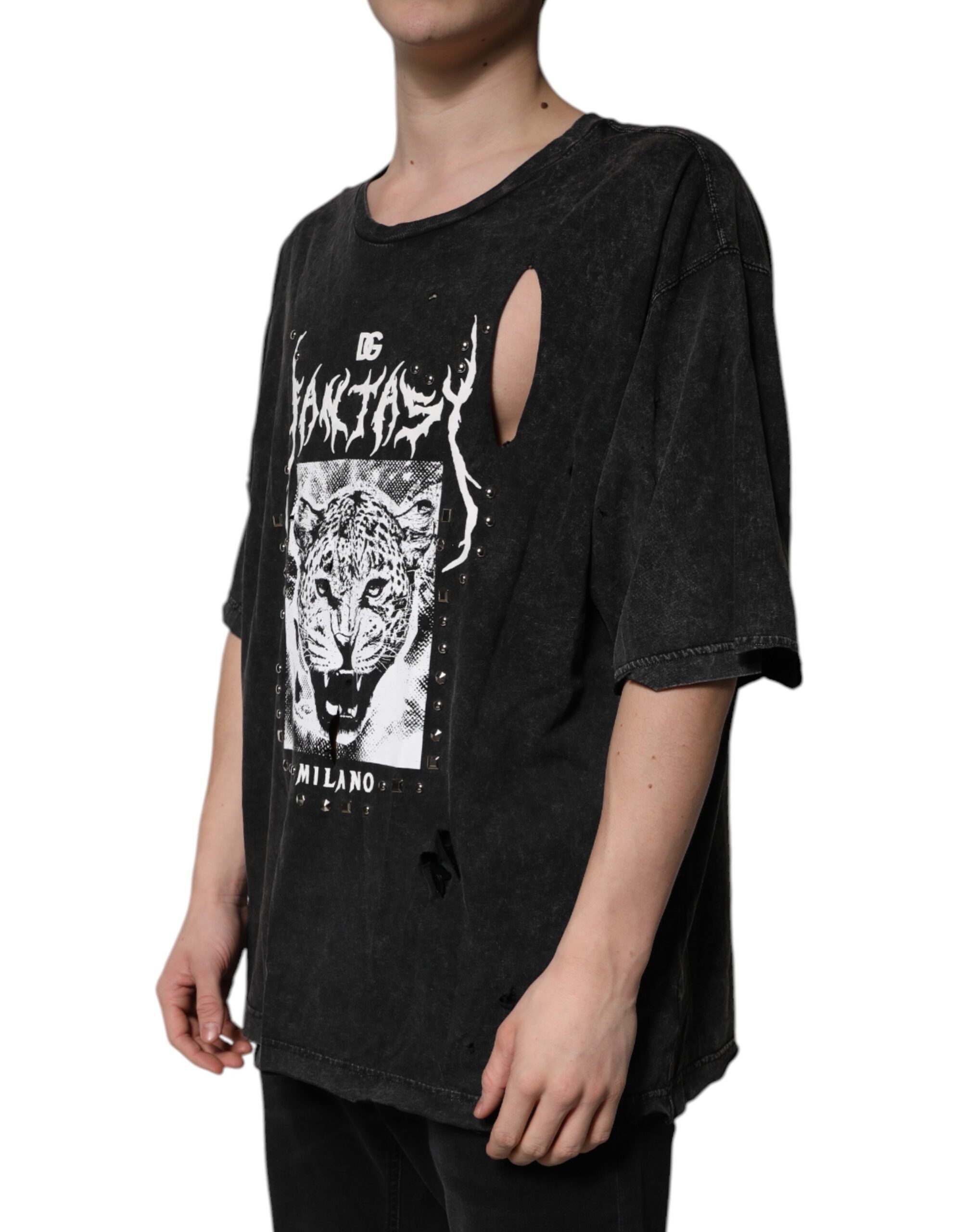 Graphic Print Cotton Crew Neck Men's T-shirt - Dolce & Gabbana - Modalova