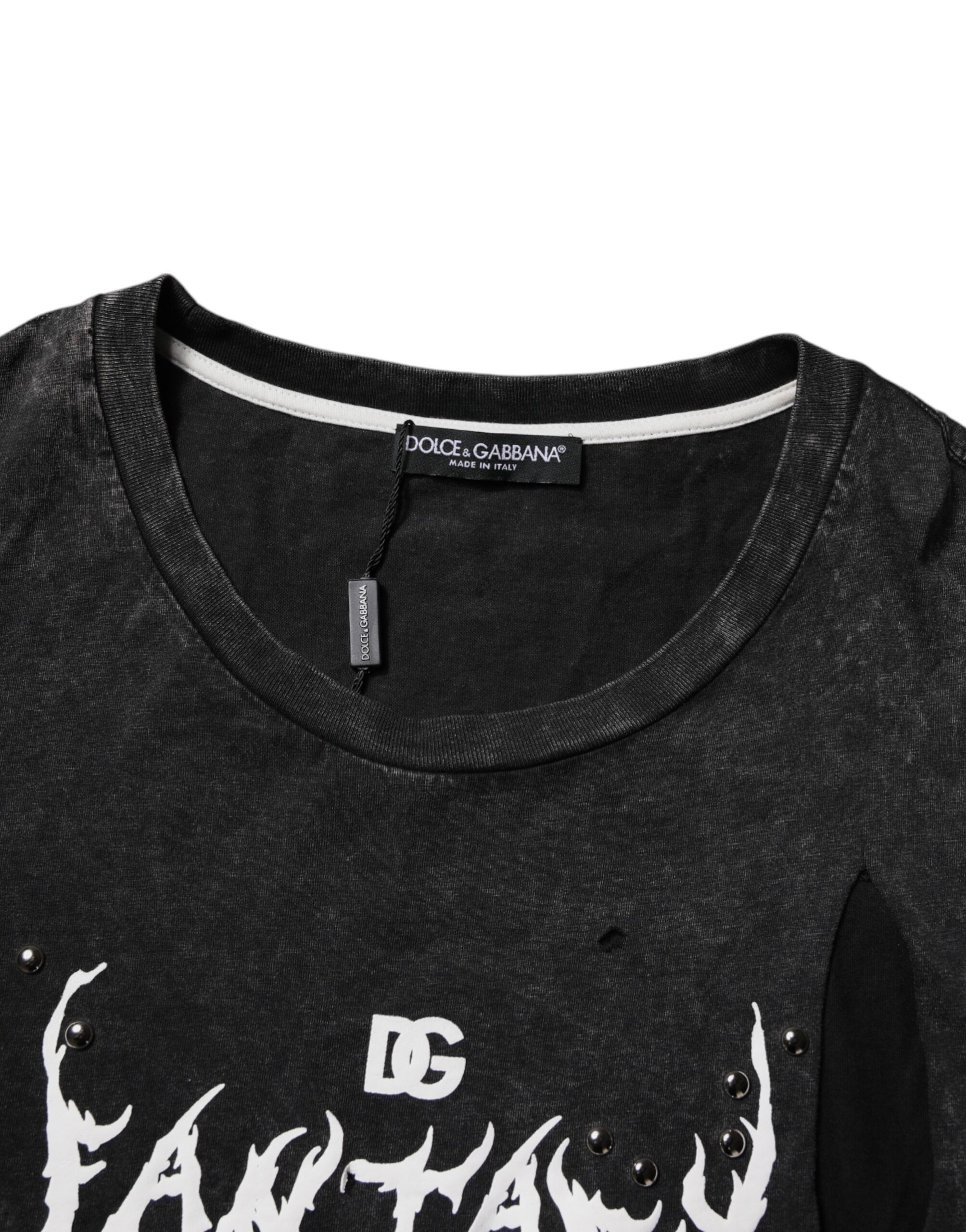 Graphic Print Cotton Crew Neck Men's T-shirt - Dolce & Gabbana - Modalova