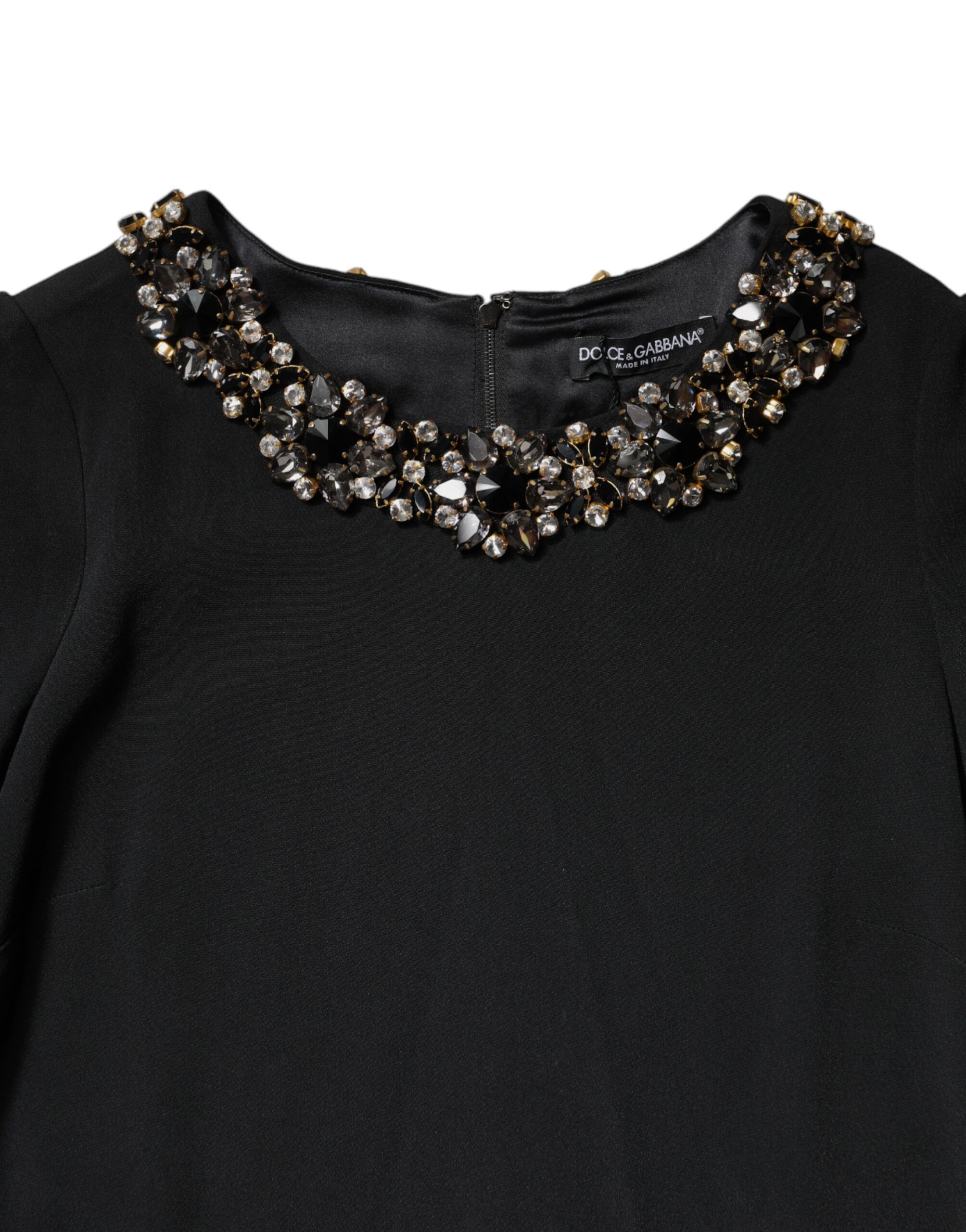 Crystal Embellished Round Neck Mini Women's Dress - Dolce & Gabbana - Modalova
