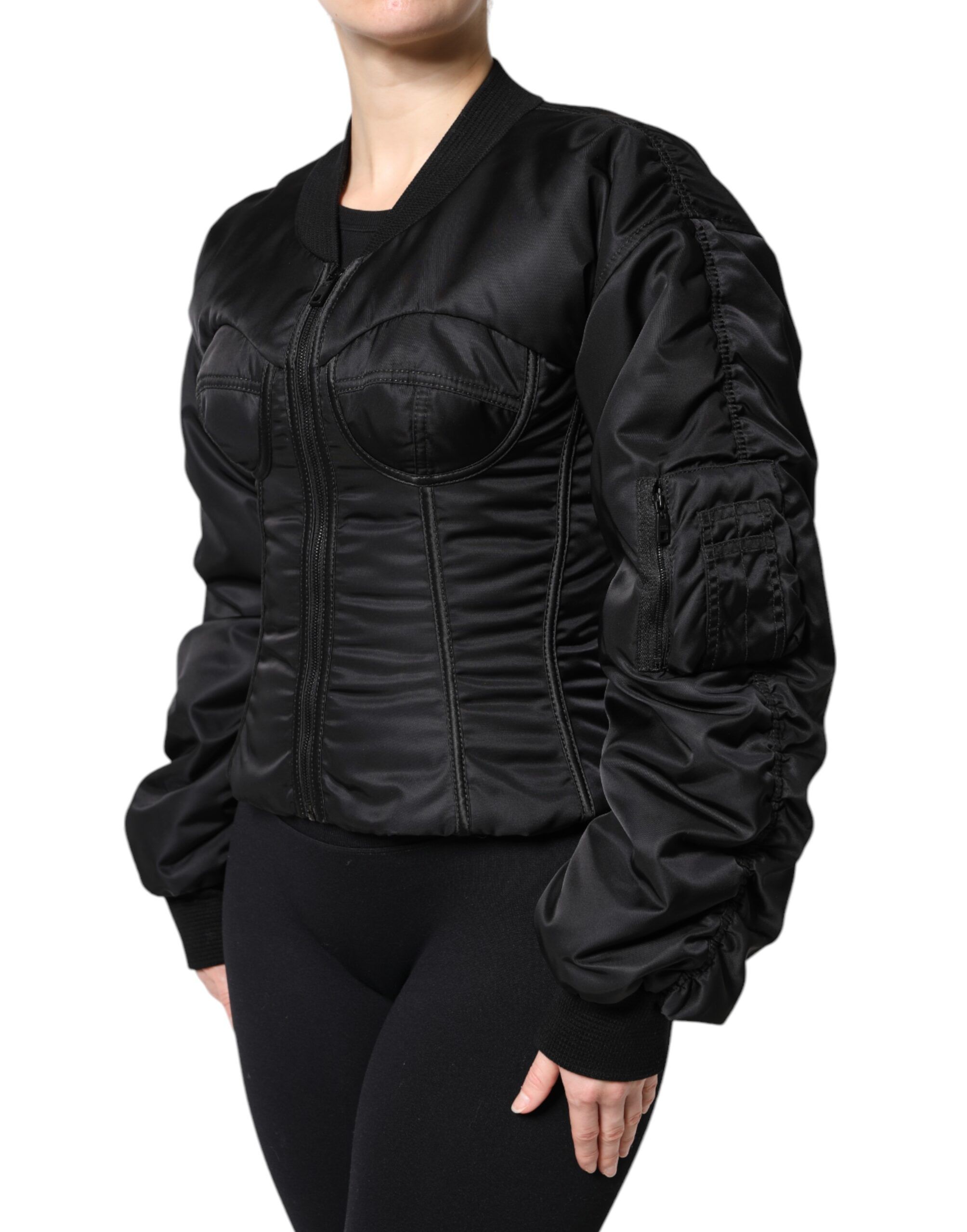 Nylon Full Zip Bustier Corset Women's Jacket - Dolce & Gabbana - Modalova