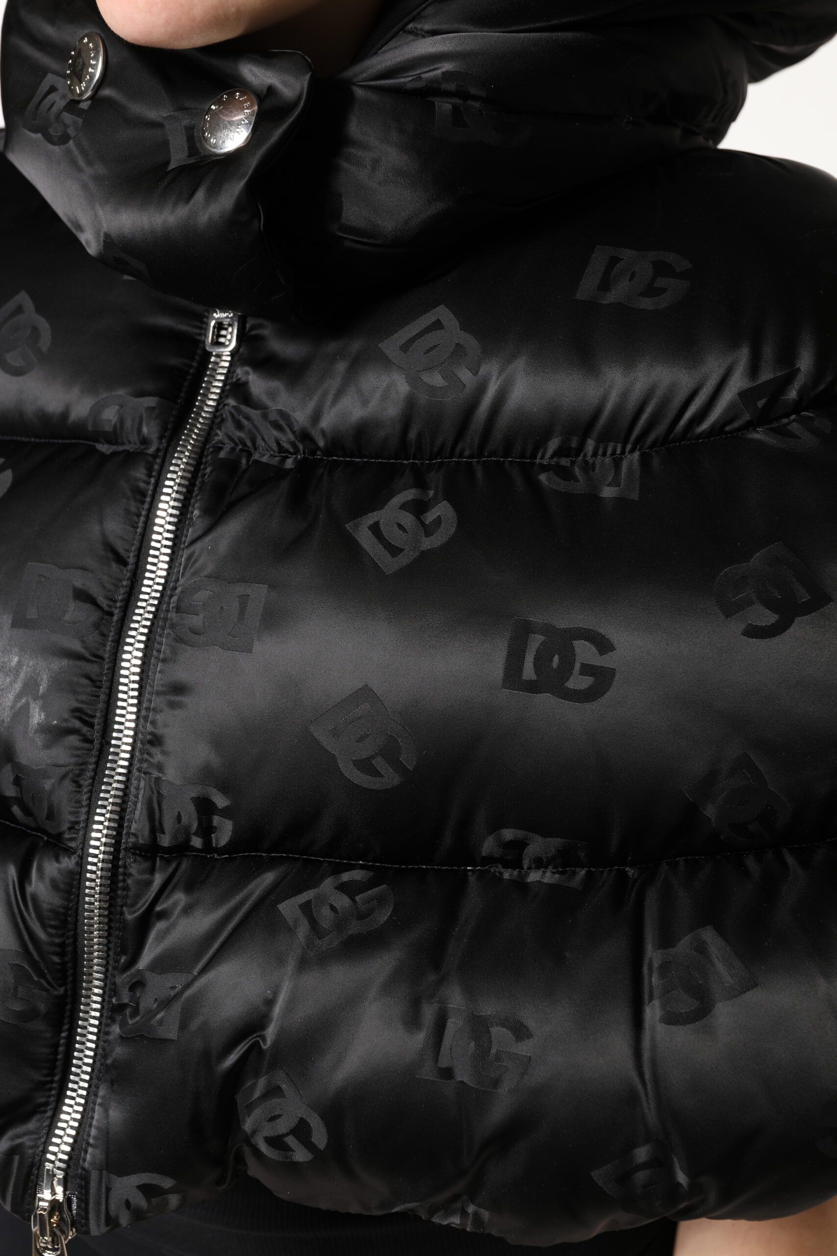 Padded Puffer Hooded Full Zip Cropped Women's Jacket - Dolce & Gabbana - Modalova
