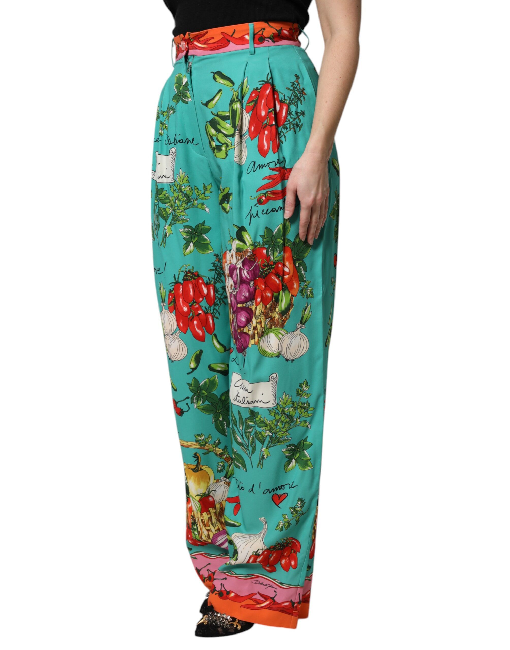 Silk Printed Straight Women's Pants (Pre-Owned) - Dolce & Gabbana - Modalova