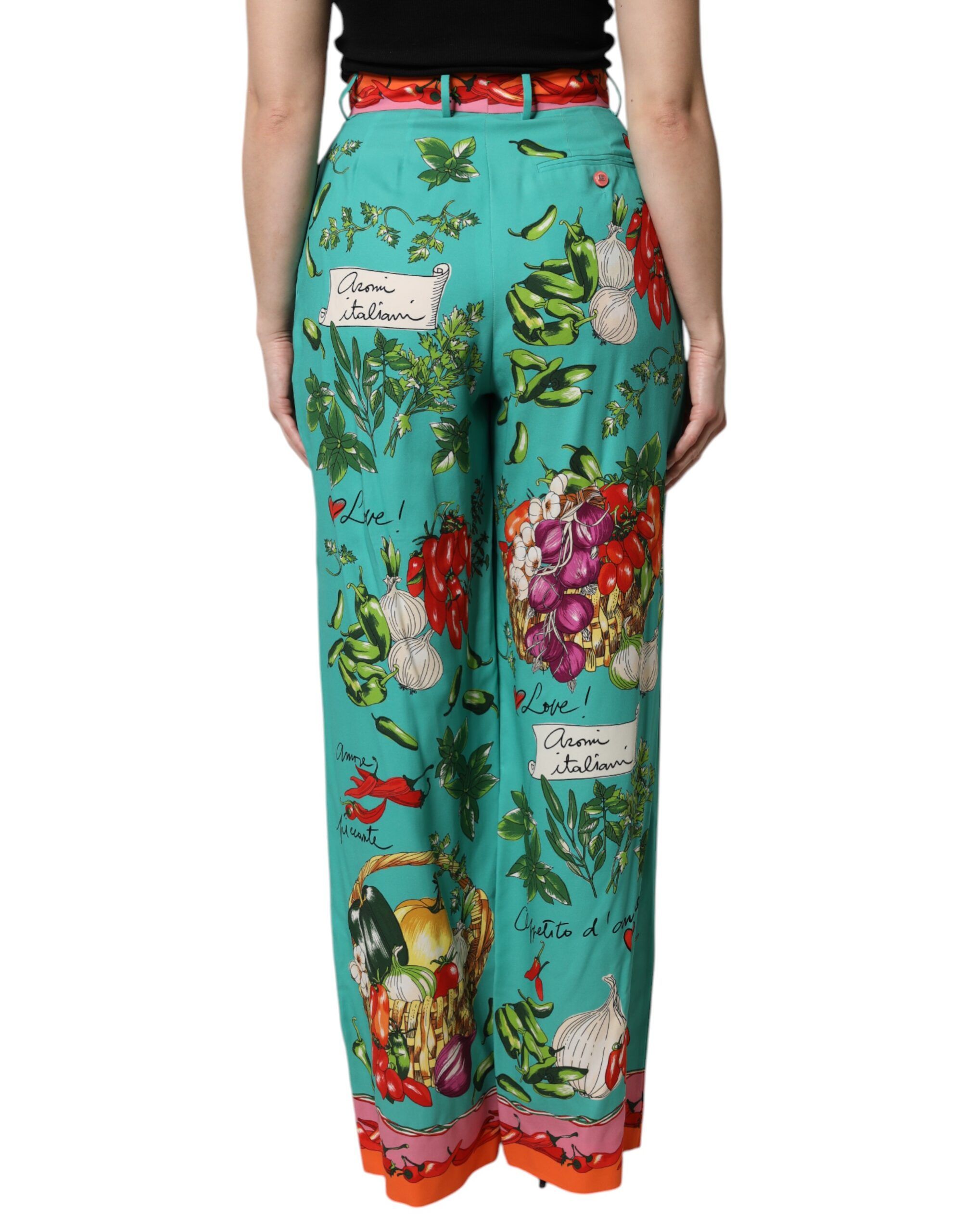 Silk Printed Straight Women's Pants - Dolce & Gabbana - Modalova