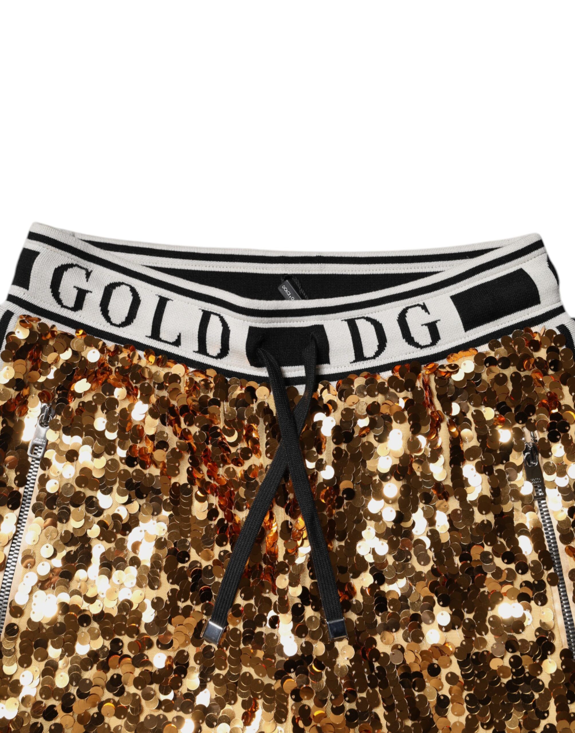 Metallic DG Logo Sequined Jogger Women's Pants - Dolce & Gabbana - Modalova