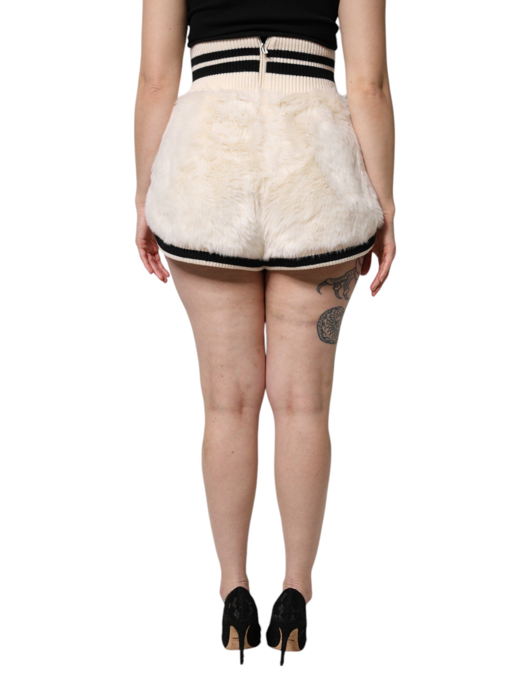 Faux Fur High Waisted Hot Pants Women's Short - Dolce & Gabbana - Modalova