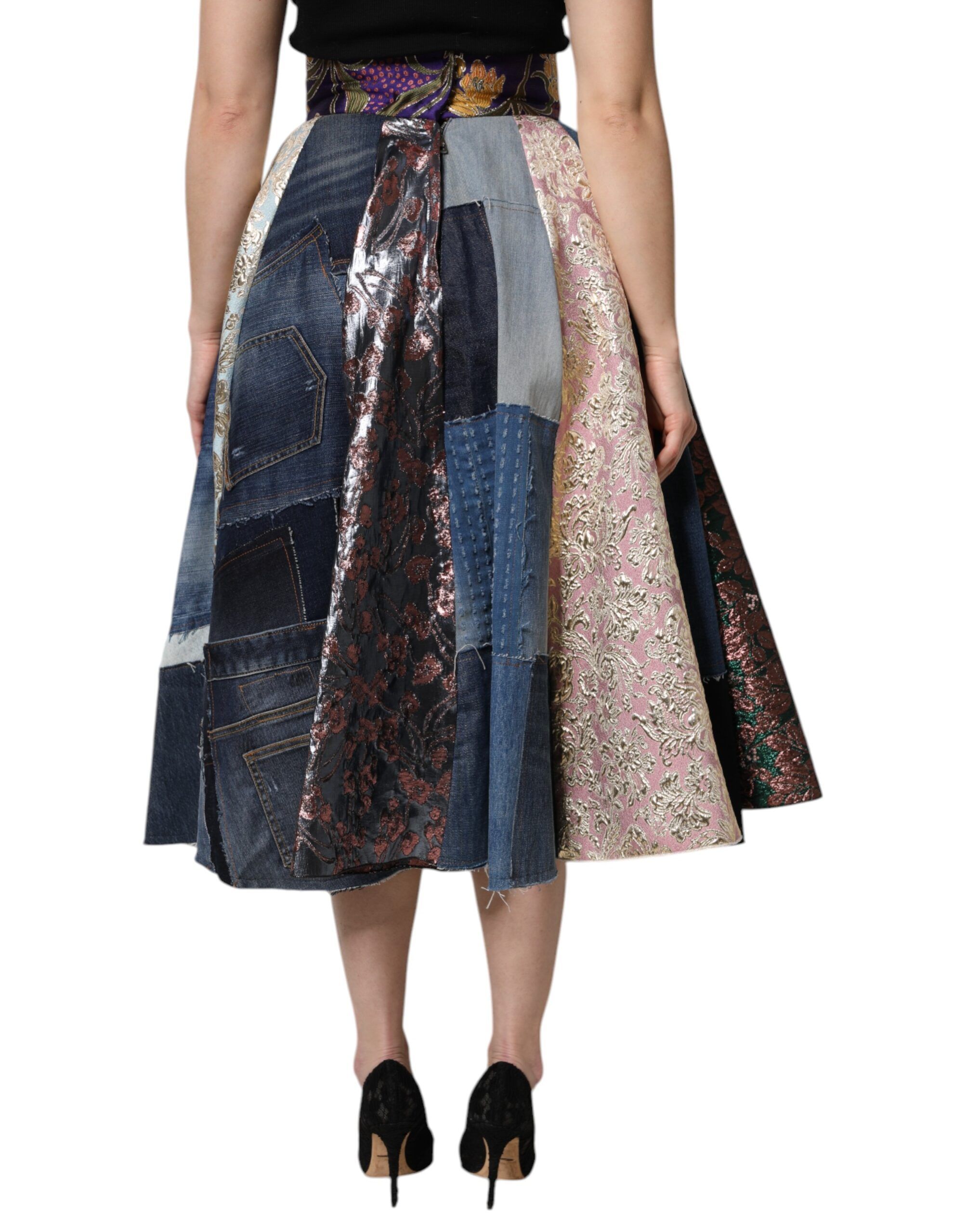 Patchwork High Waisted Midi Women's Skirt - Dolce & Gabbana - Modalova