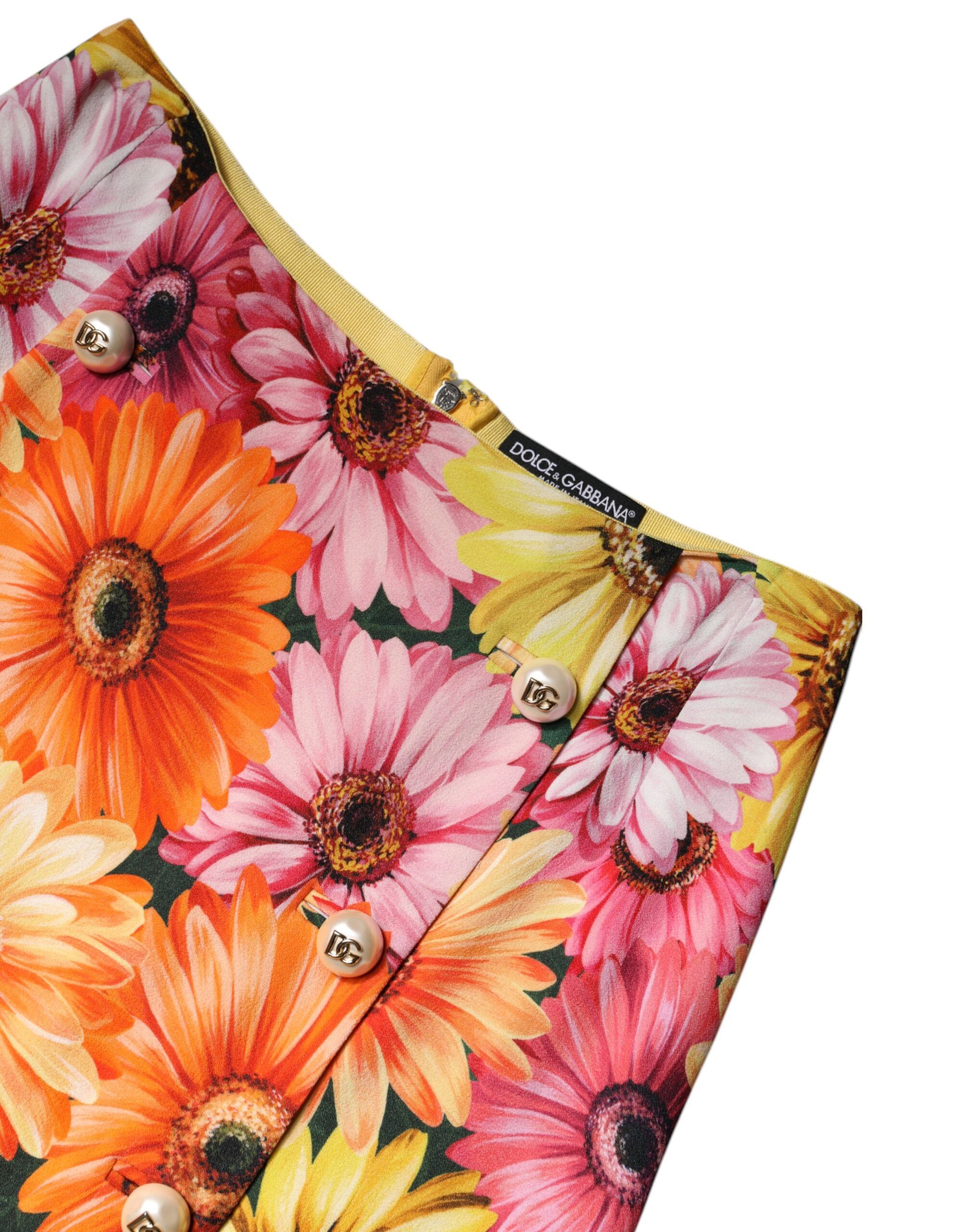 Floral High Waist Mini Women's Skirt - Dolce & Gabbana - Modalova
