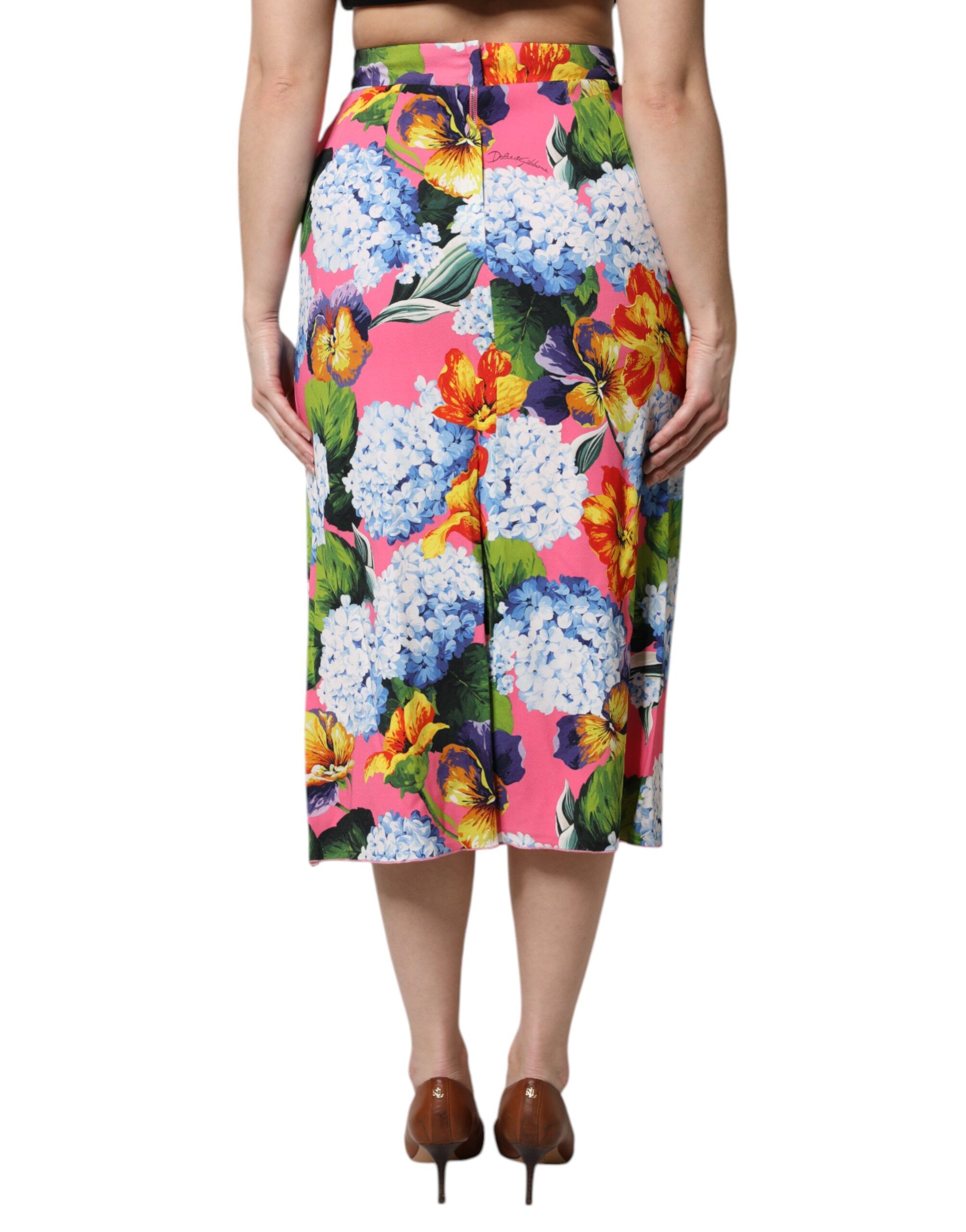 Floral High Waist Midi Women's Skirt - Dolce & Gabbana - Modalova