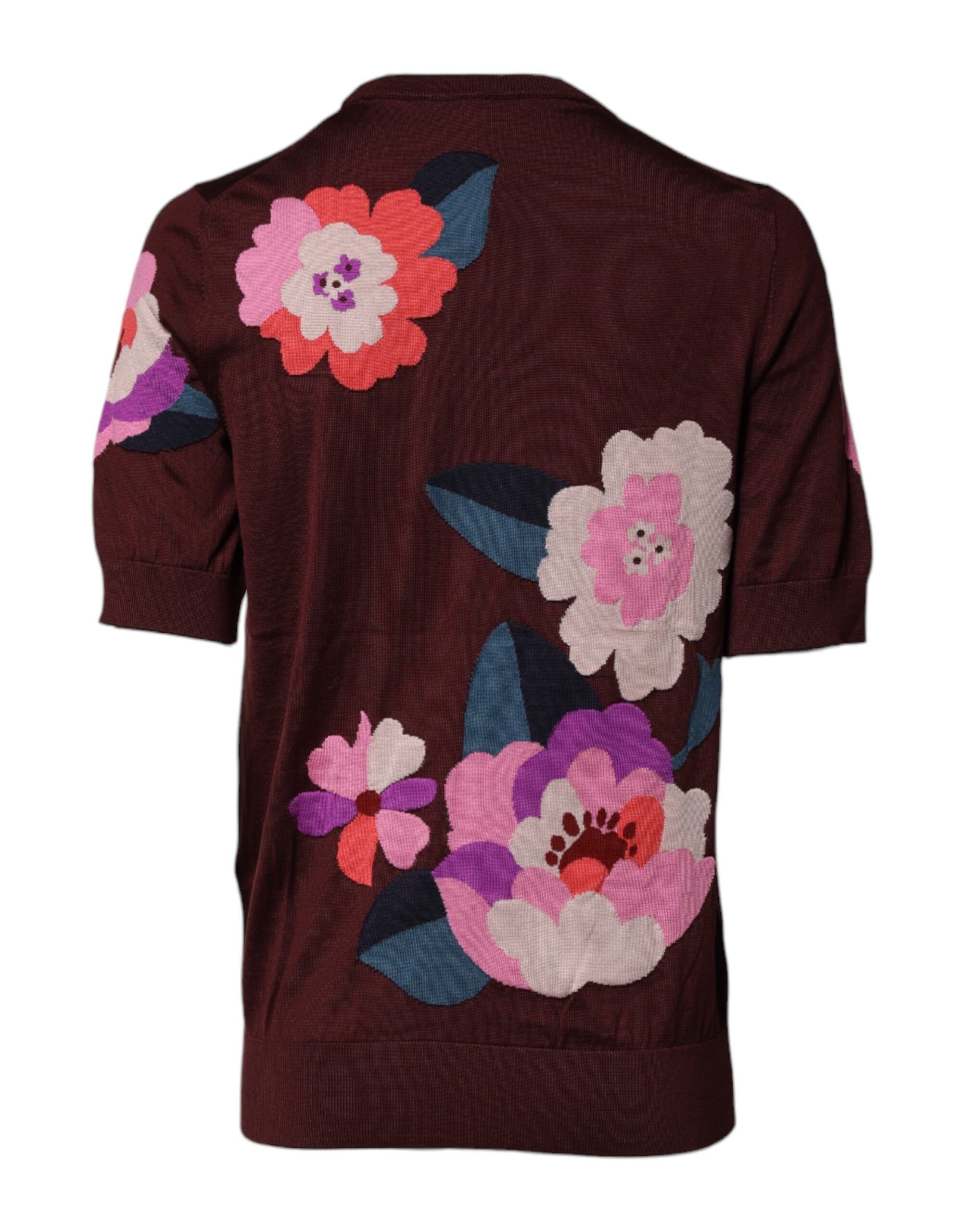 Floral Silk Crew Neck Blouse Women's Top - Dolce & Gabbana - Modalova
