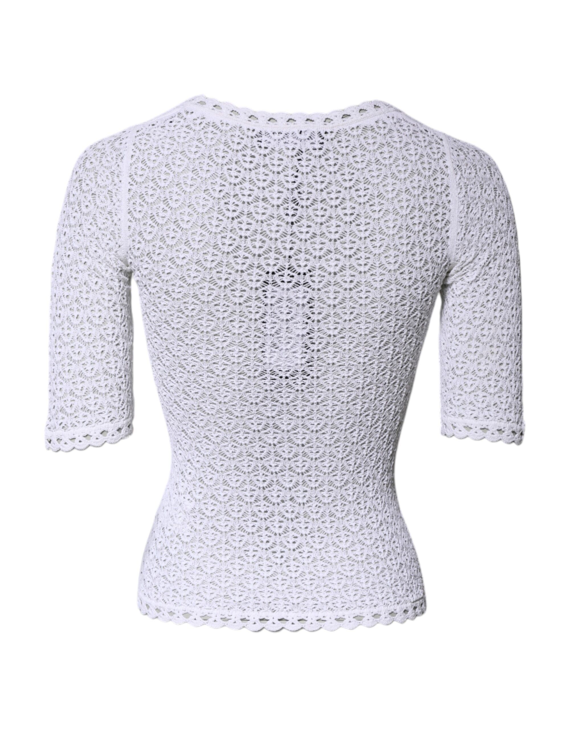 Viscose Short Sleeve Crochet Women's Top (Pre-Owned) - Dolce & Gabbana - Modalova