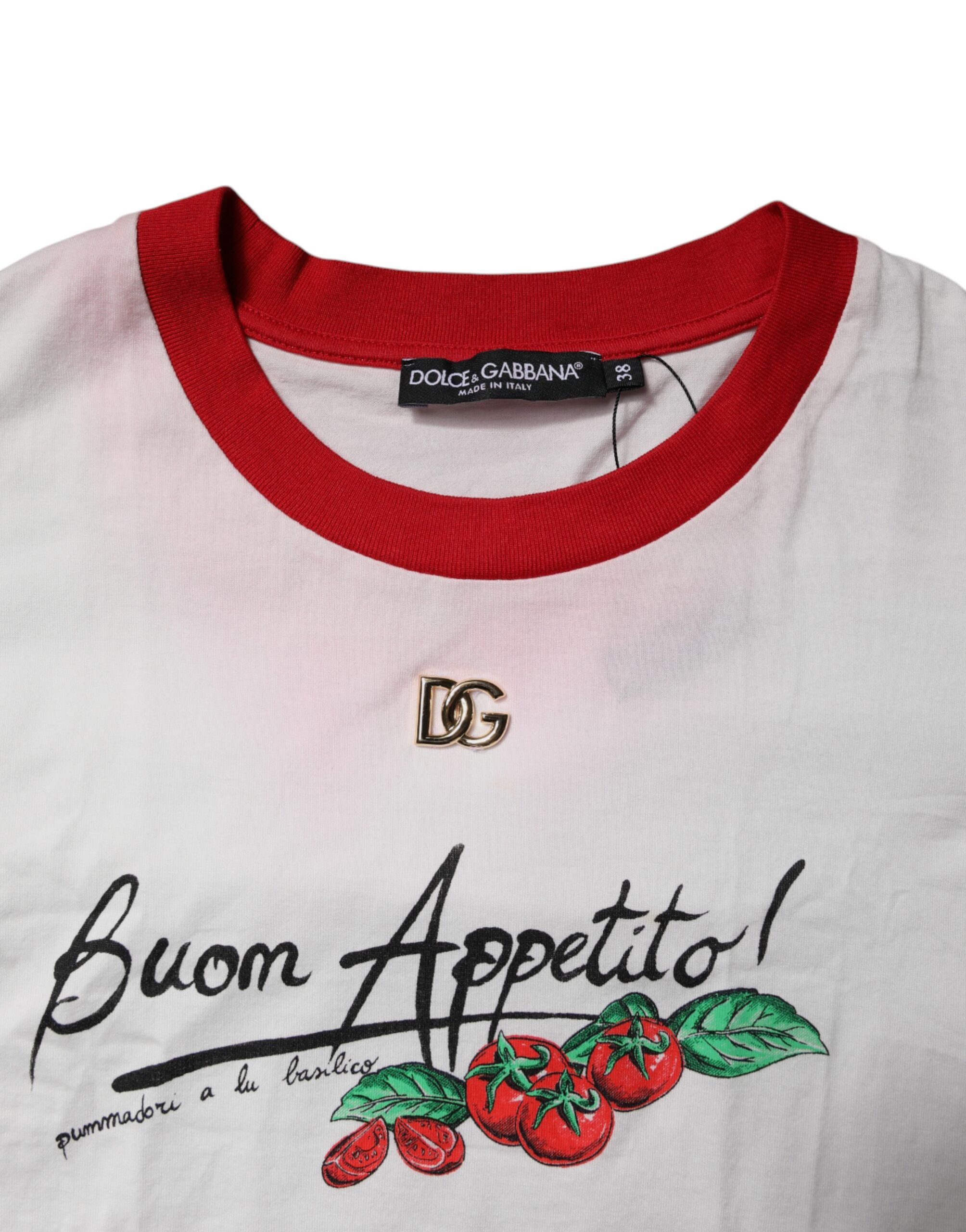 Printed Round Neck Cropped Top Women's T-shirt (Pre-Owned) - Dolce & Gabbana - Modalova