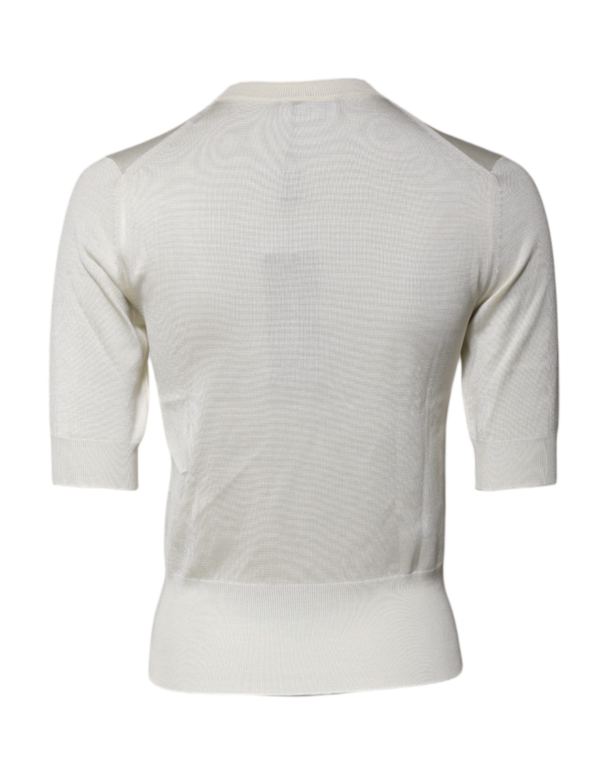 Short Sleeve Silk Round Neck Blouse Women's Top (Pre-Owned) - Dolce & Gabbana - Modalova