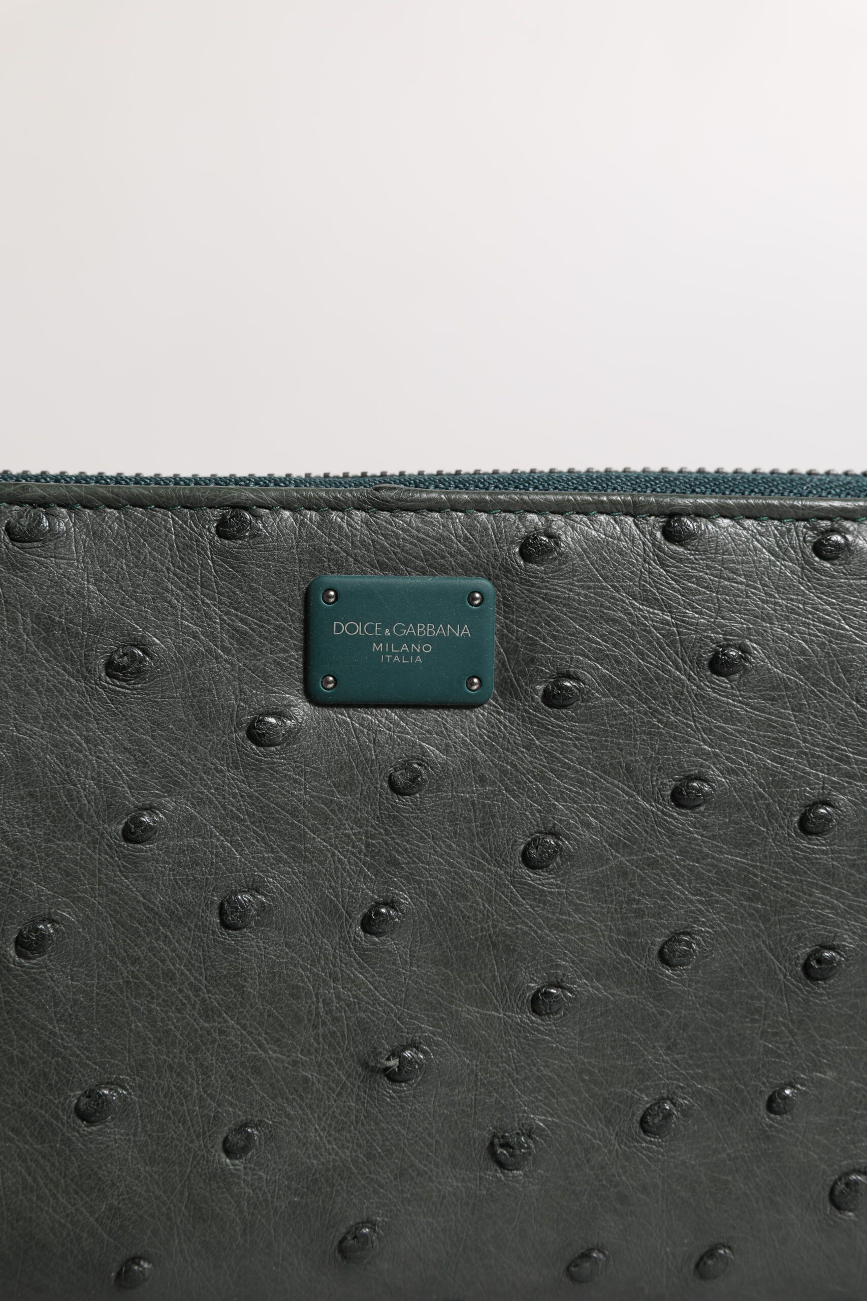 Ostrich Logo Plaque Zip Around Continental Men's Wallet - Dolce & Gabbana - Modalova