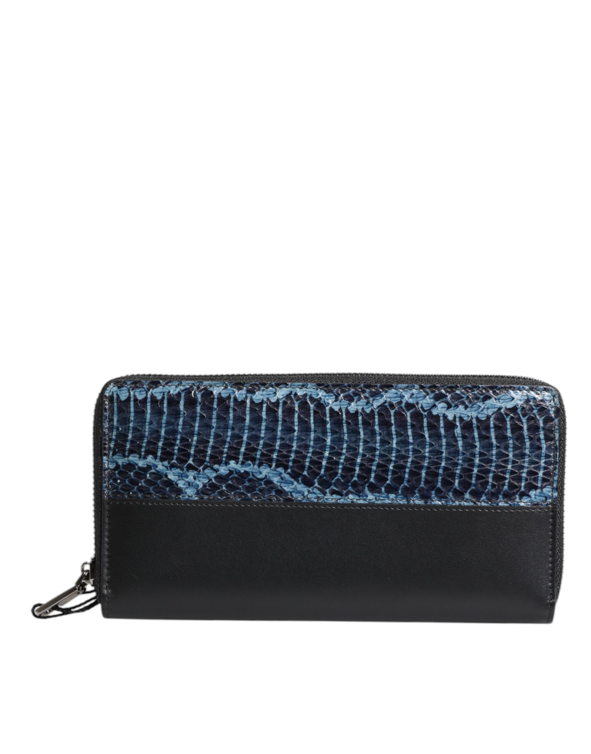 Black Blue Exotic Leather Embossed Continental Men's Wallet (Pre-Owned) - Dolce & Gabbana - Modalova