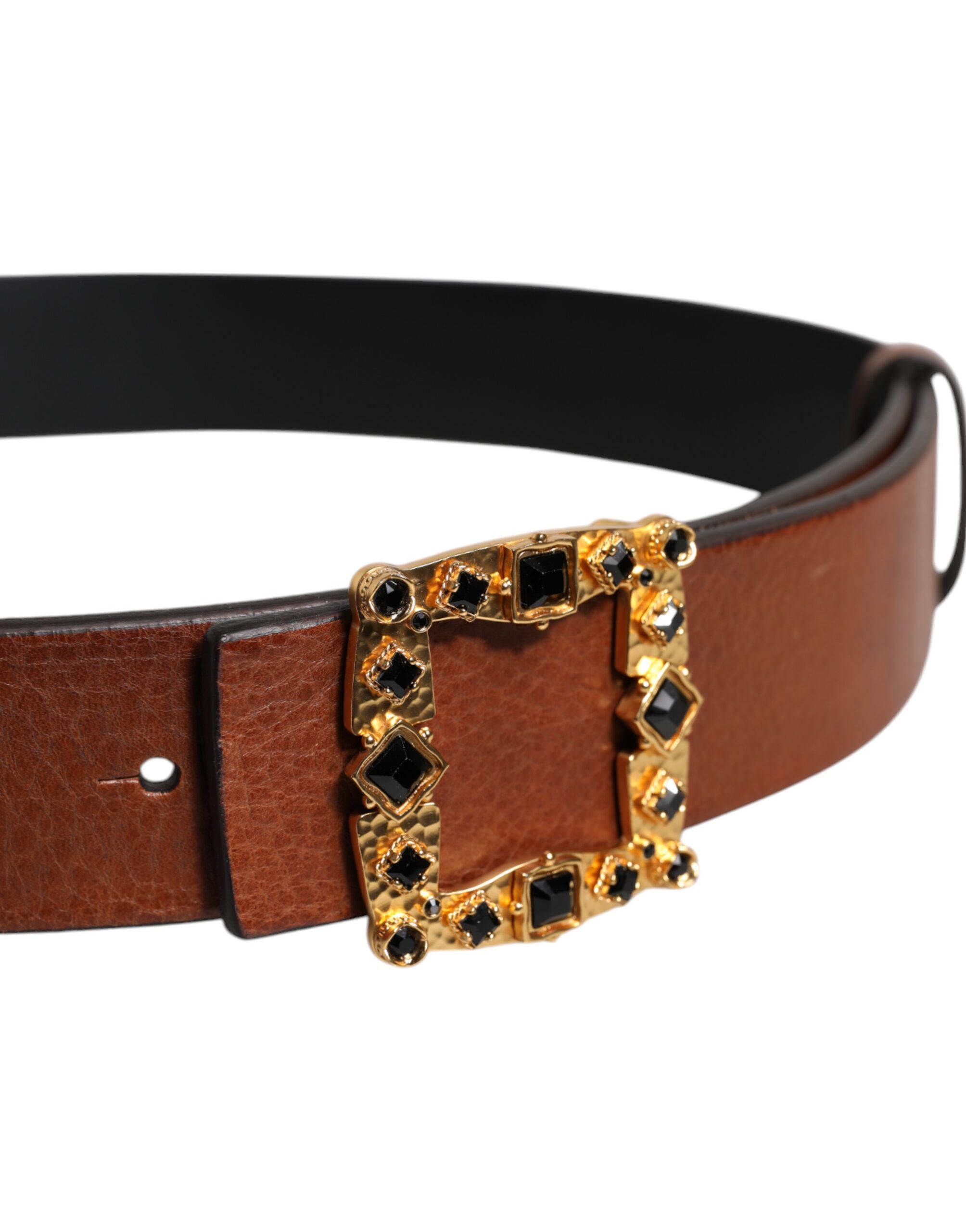 Leather Gold Crystal Buckle Men's Belt (Pre-Owned) - Dolce & Gabbana - Modalova