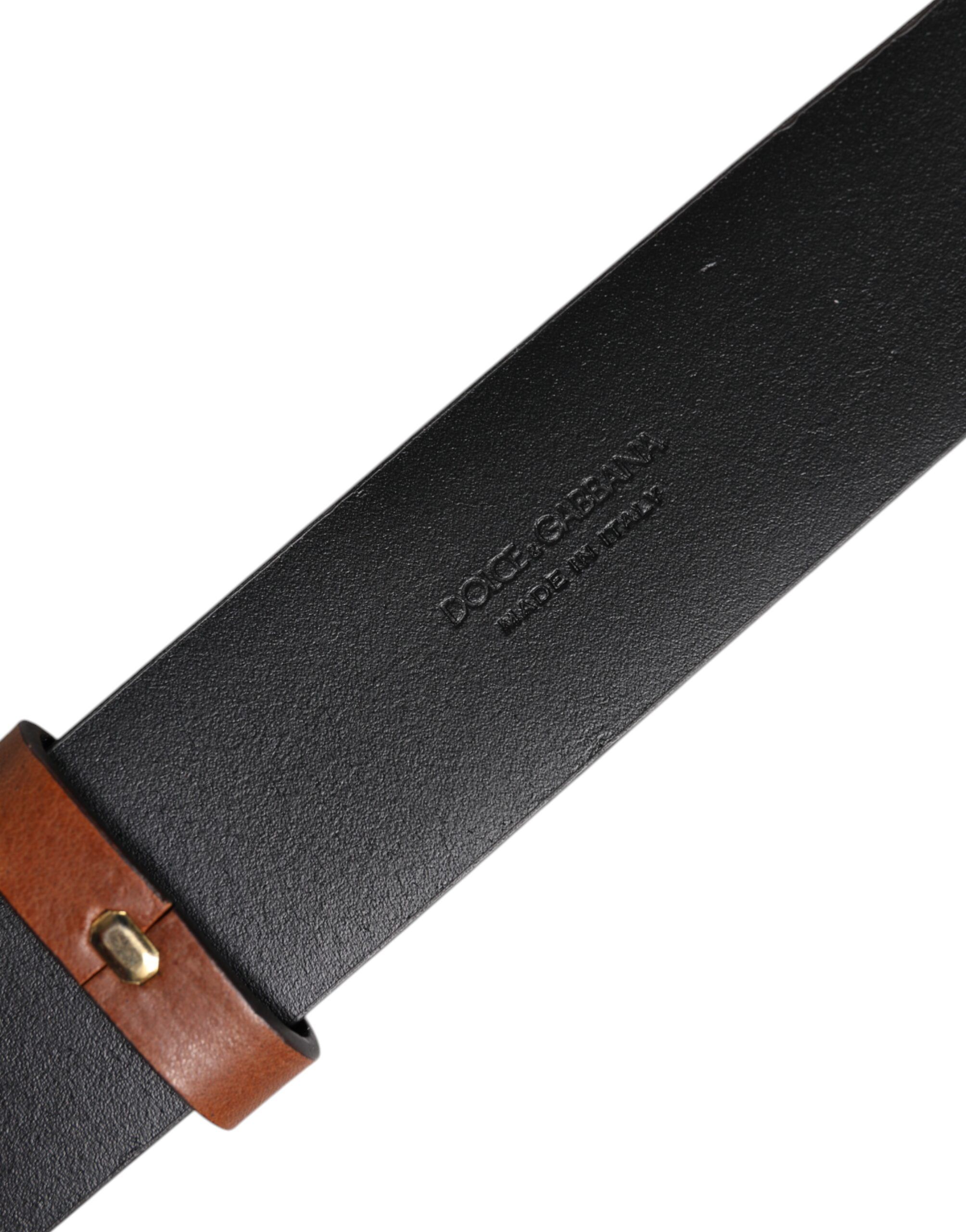 Leather Gold Crystal Buckle Men's Belt (Pre-Owned) - Dolce & Gabbana - Modalova