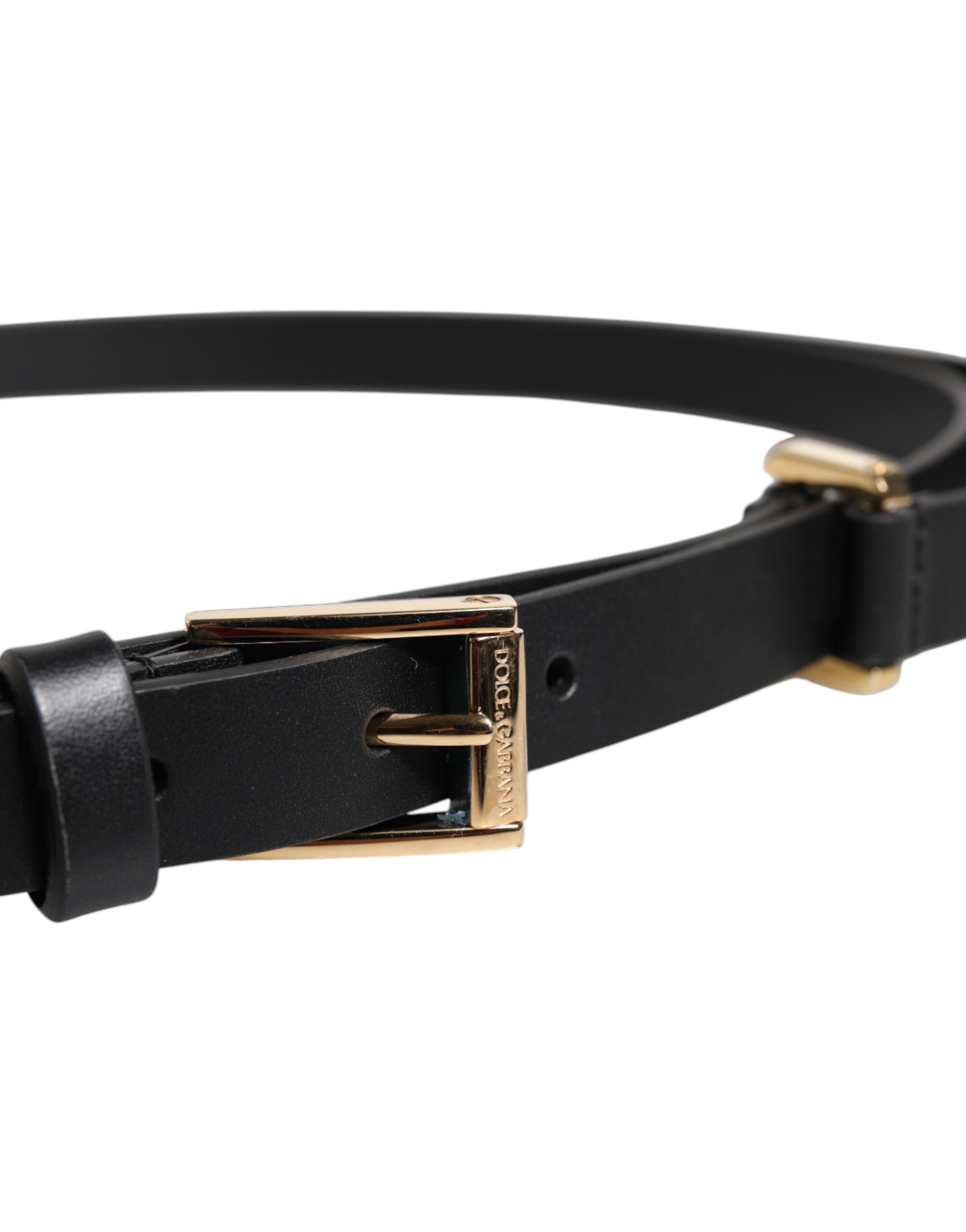 Calf Leather Gold Metal Buckle Men's Belt - Dolce & Gabbana - Modalova