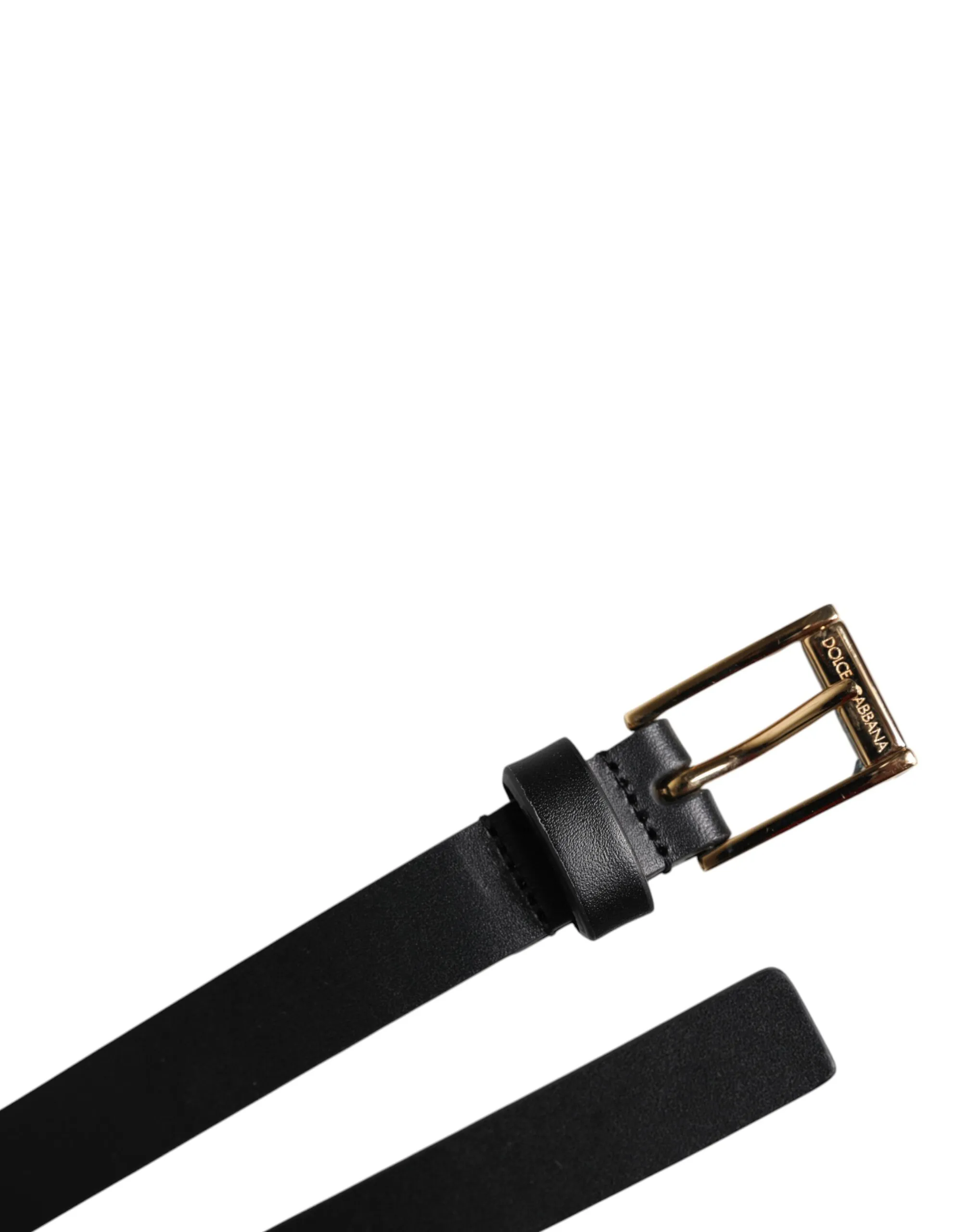 Calf Leather Gold Metal Buckle Men's Belt - Dolce & Gabbana - Modalova
