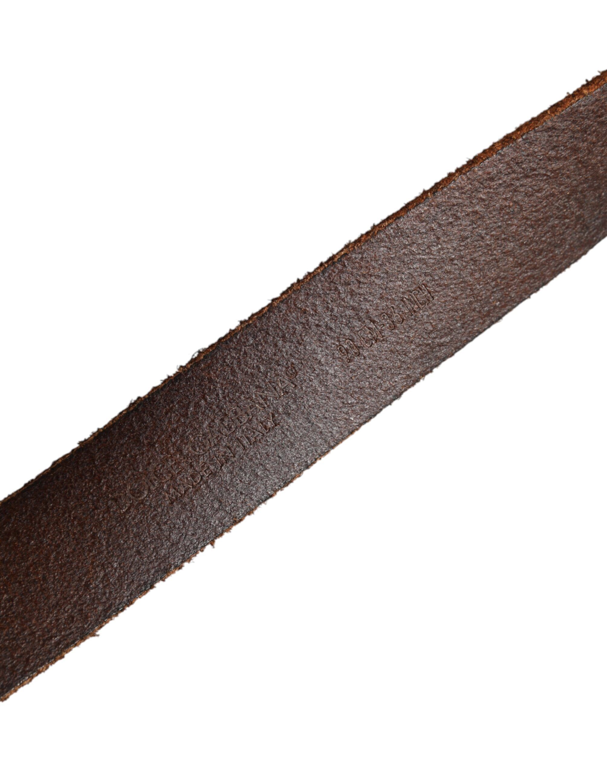 Leather Gold Tone Metal Buckle Men's Belt (Pre-Owned) - Dolce & Gabbana - Modalova
