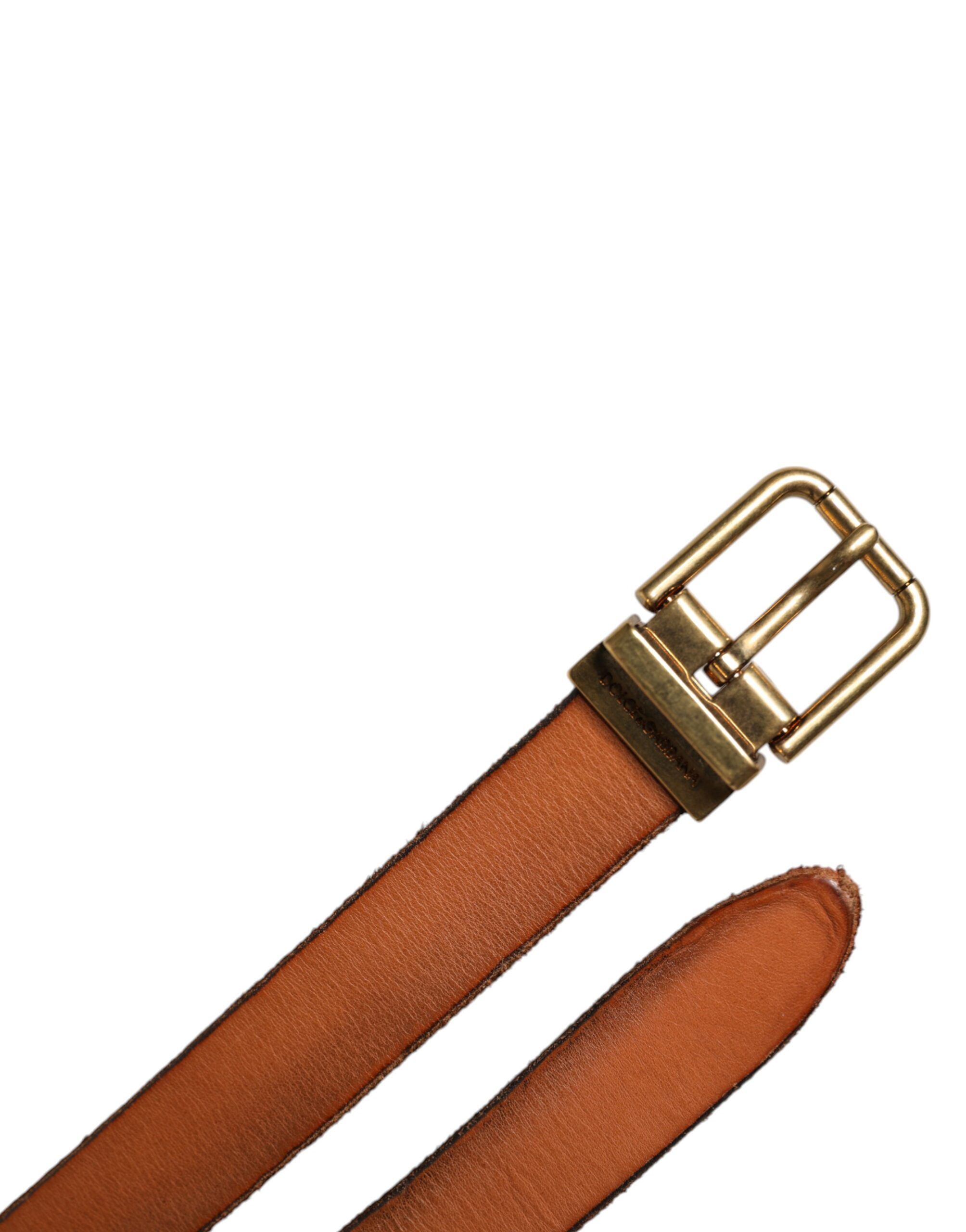 Leather Gold Tone Metal Buckle Men's Belt (Pre-Owned) - Dolce & Gabbana - Modalova