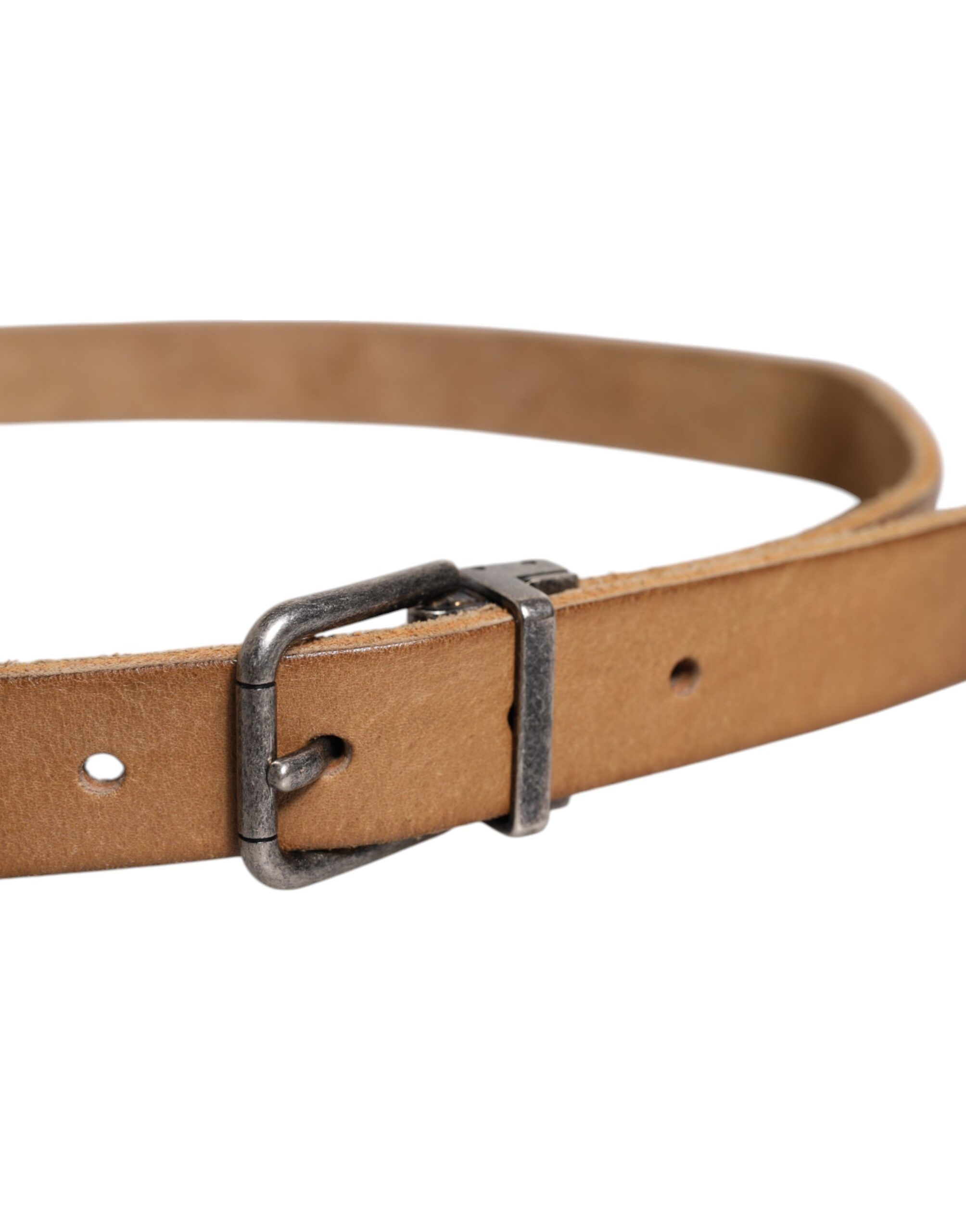 Leather Silver Tone Metal Buckle Men's Belt - Dolce & Gabbana - Modalova
