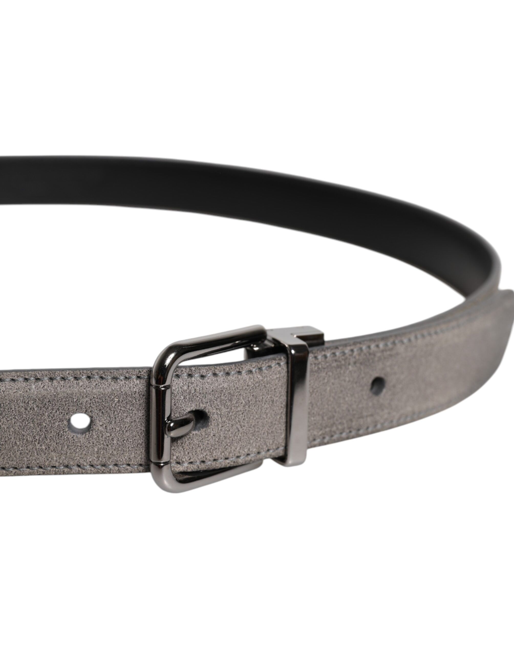 Leather Silver Tone Metal Buckle Men's Belt - Dolce & Gabbana - Modalova