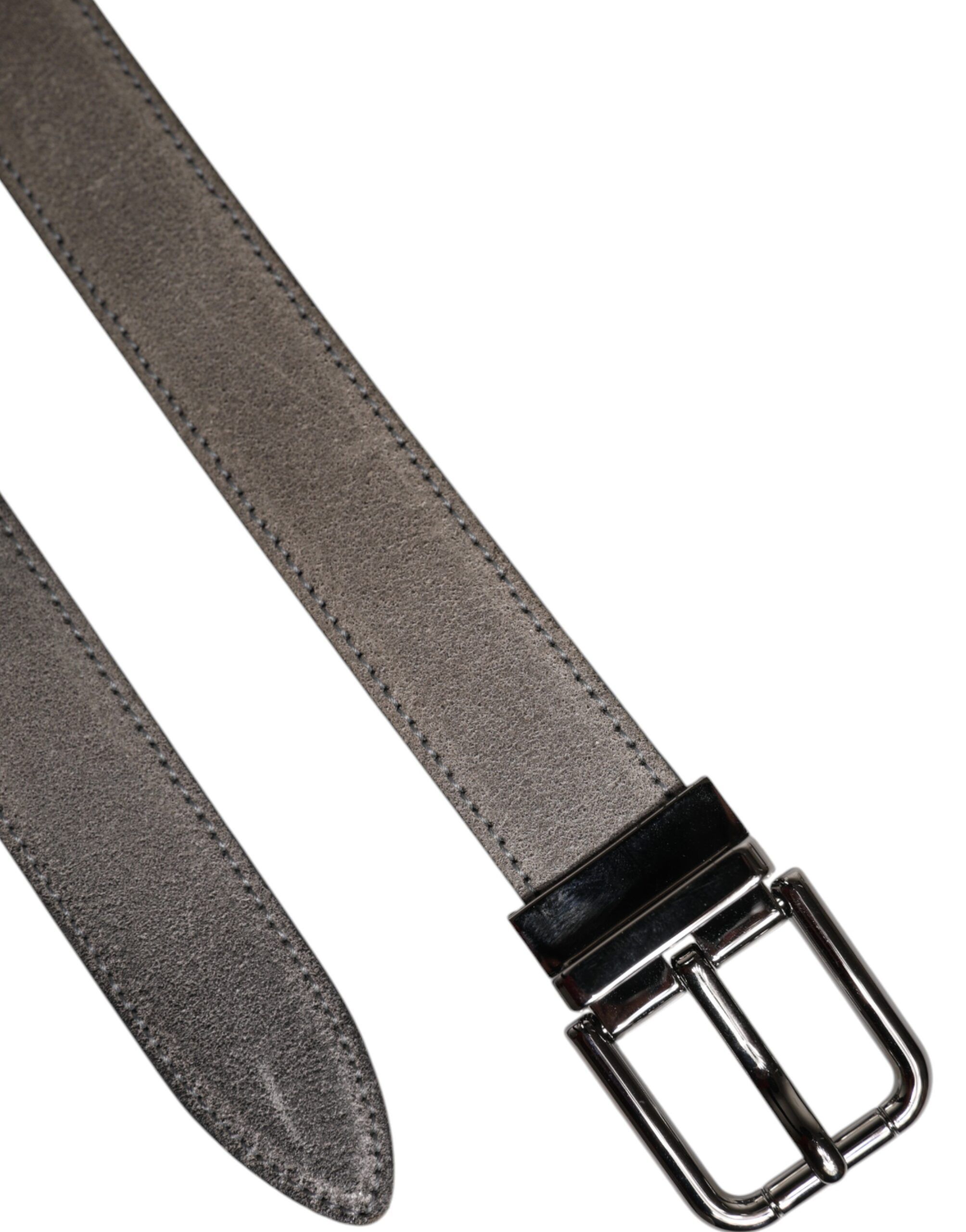 Leather Silver Tone Metal Buckle Men's Belt - Dolce & Gabbana - Modalova