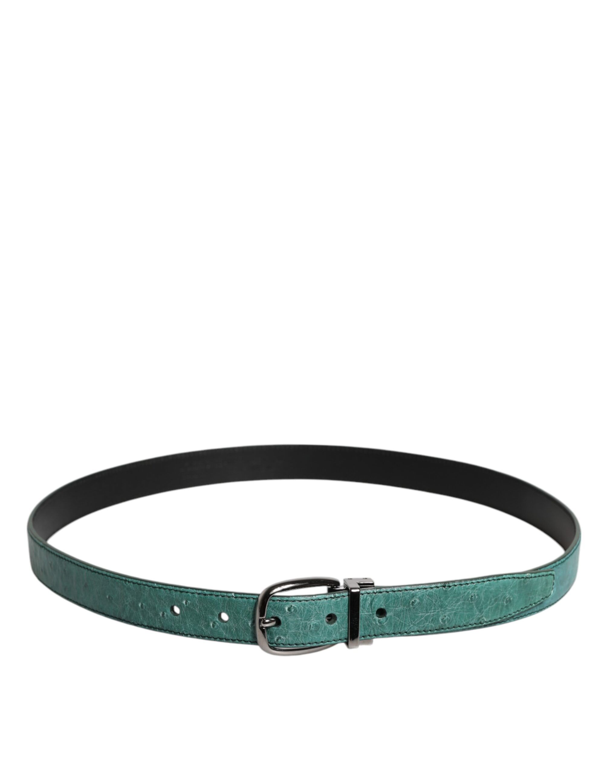 Leather Silver Tone Metal Buckle Men's Belt - Dolce & Gabbana - Modalova