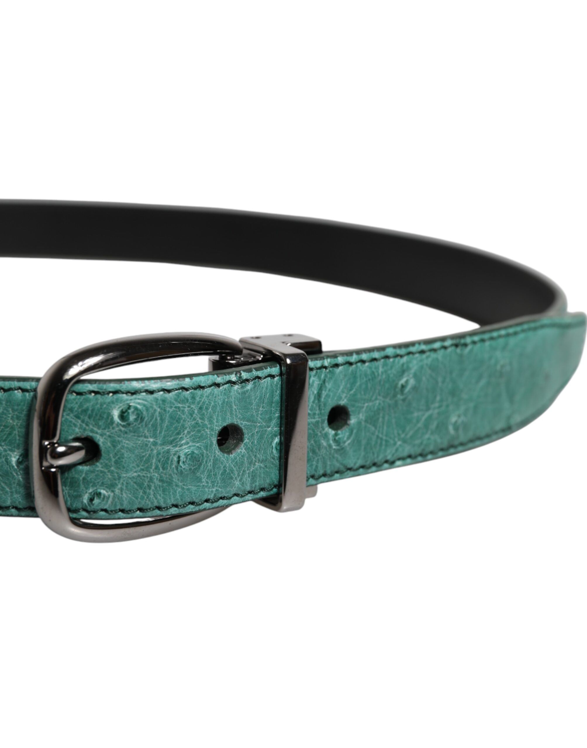 Leather Silver Tone Metal Buckle Men's Belt - Dolce & Gabbana - Modalova