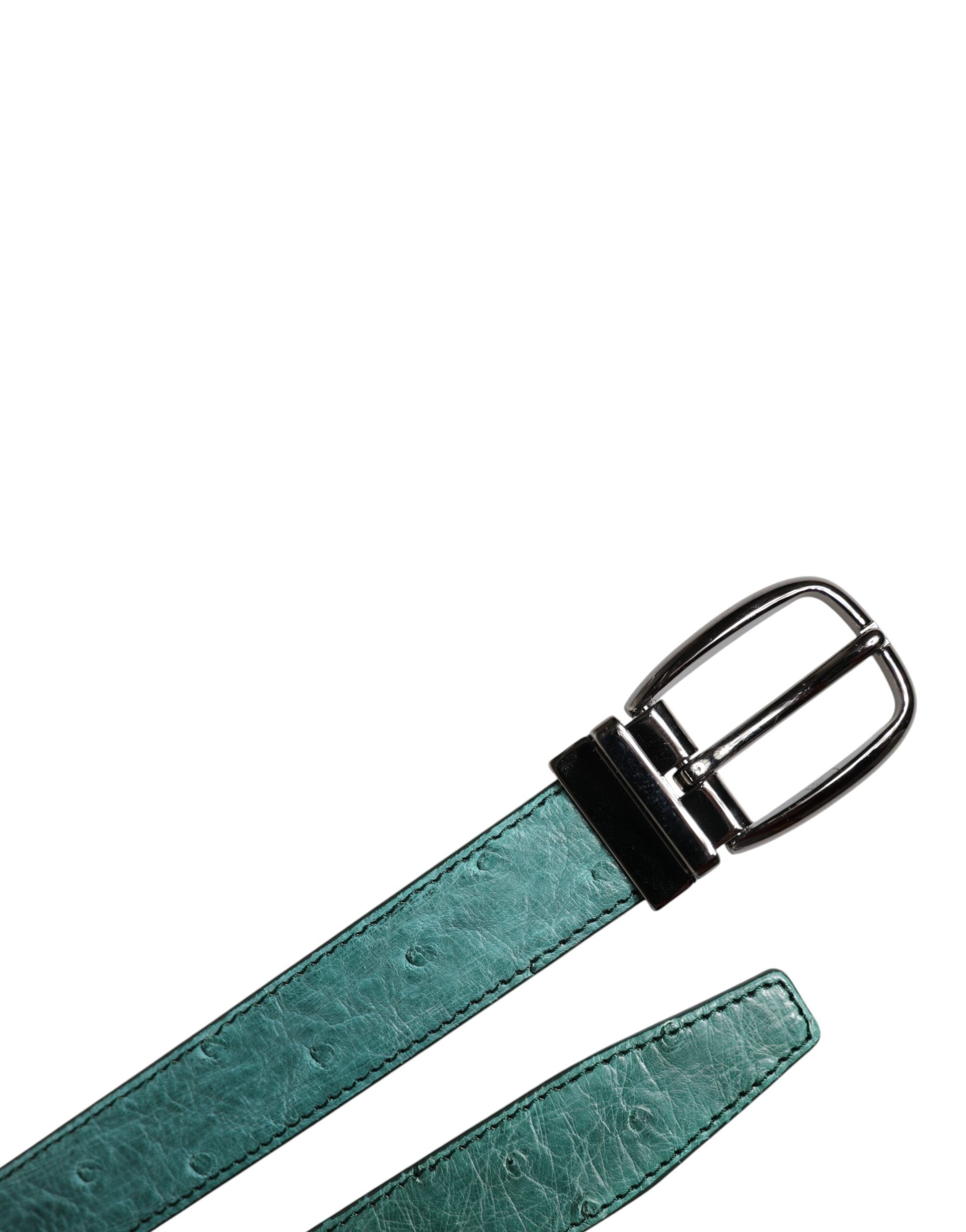Leather Silver Tone Metal Buckle Men's Belt - Dolce & Gabbana - Modalova