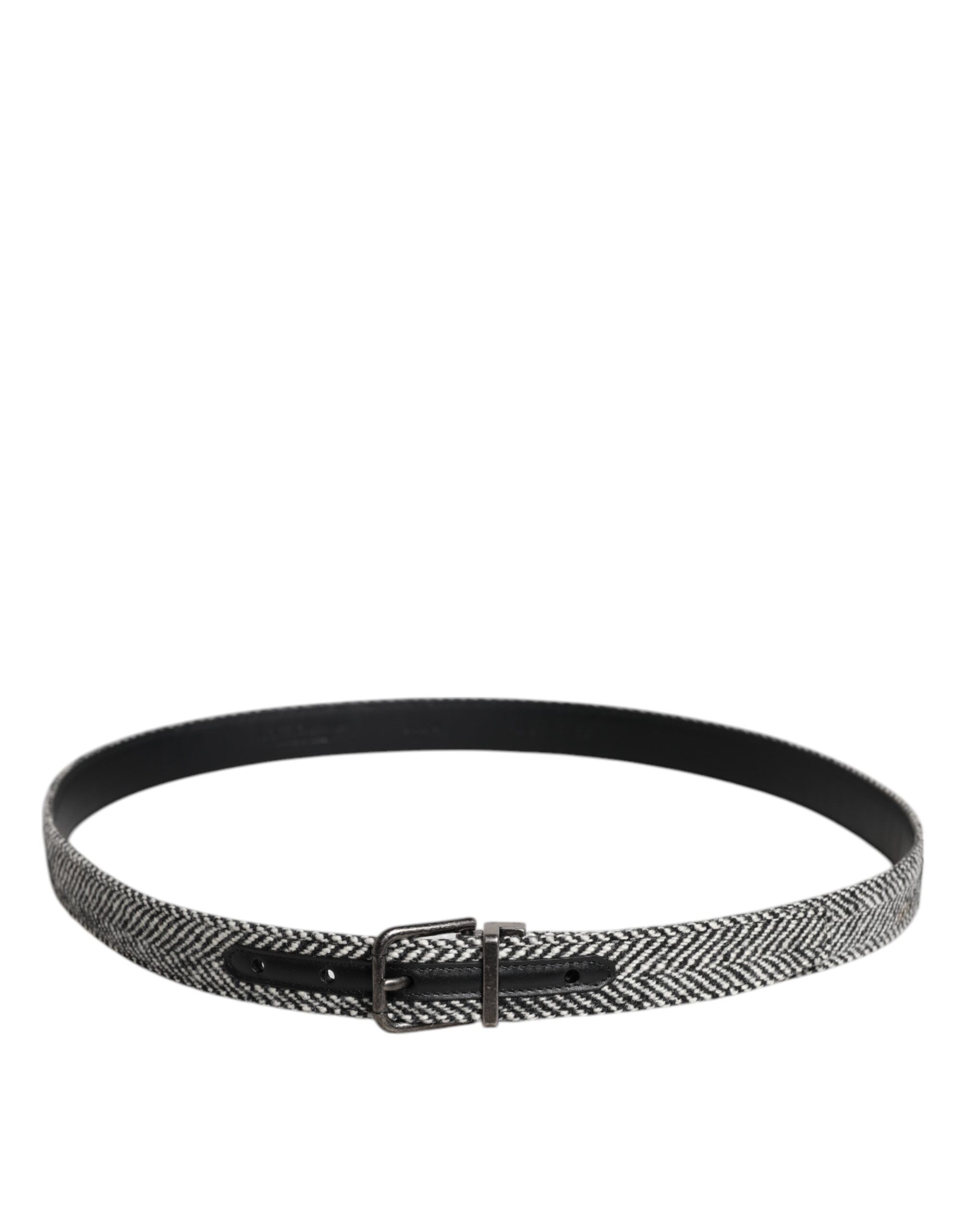 Black White Silver Tone Metal Buckle Men's Belt - Dolce & Gabbana - Modalova