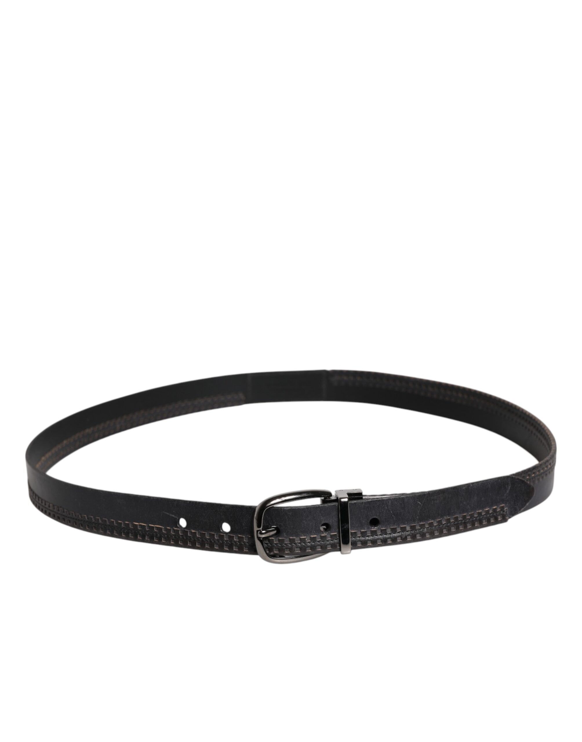 Leather Silver Tone Metal Buckle Men's Belt (Pre-Owned) - Dolce & Gabbana - Modalova
