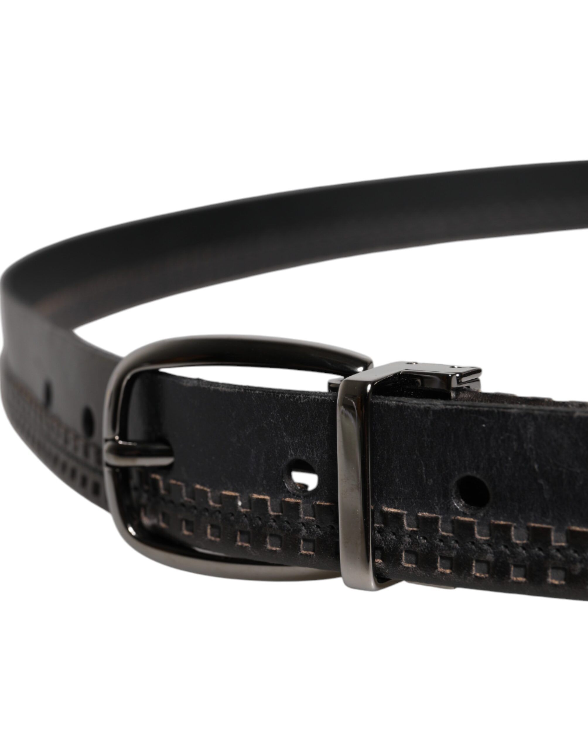 Leather Silver Tone Metal Buckle Men's Belt (Pre-Owned) - Dolce & Gabbana - Modalova