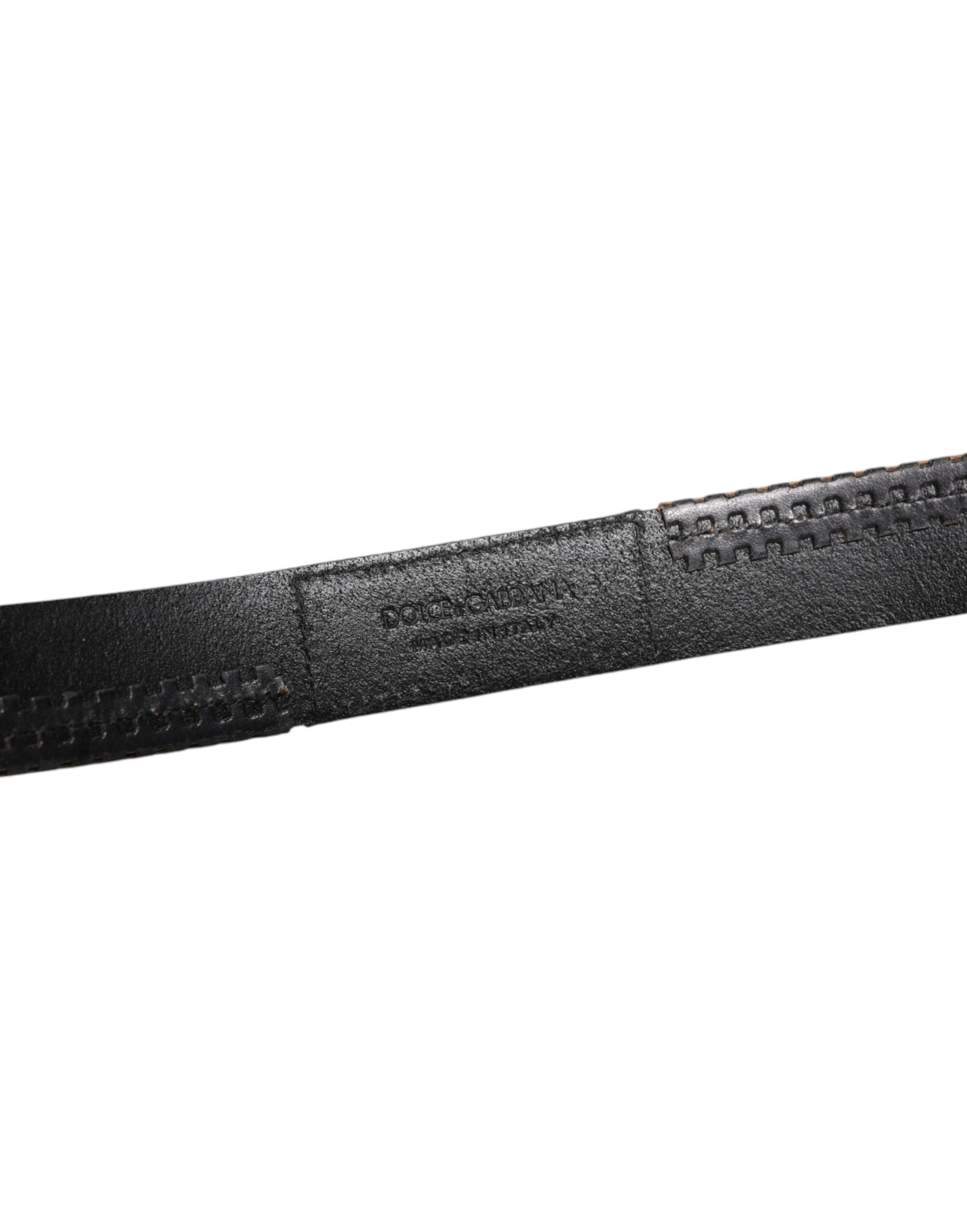 Leather Silver Tone Metal Buckle Men's Belt (Pre-Owned) - Dolce & Gabbana - Modalova