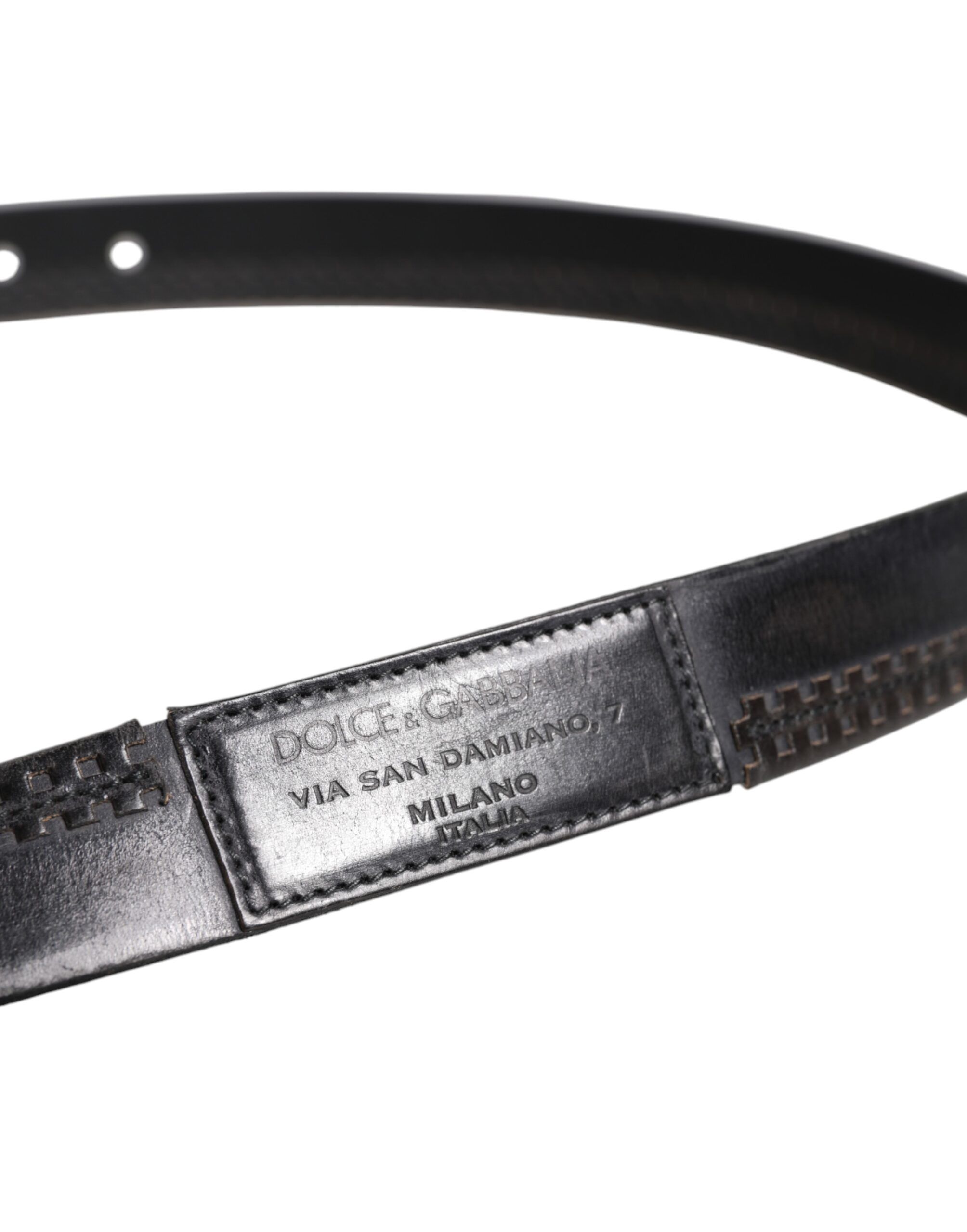 Leather Silver Tone Metal Buckle Men's Belt (Pre-Owned) - Dolce & Gabbana - Modalova