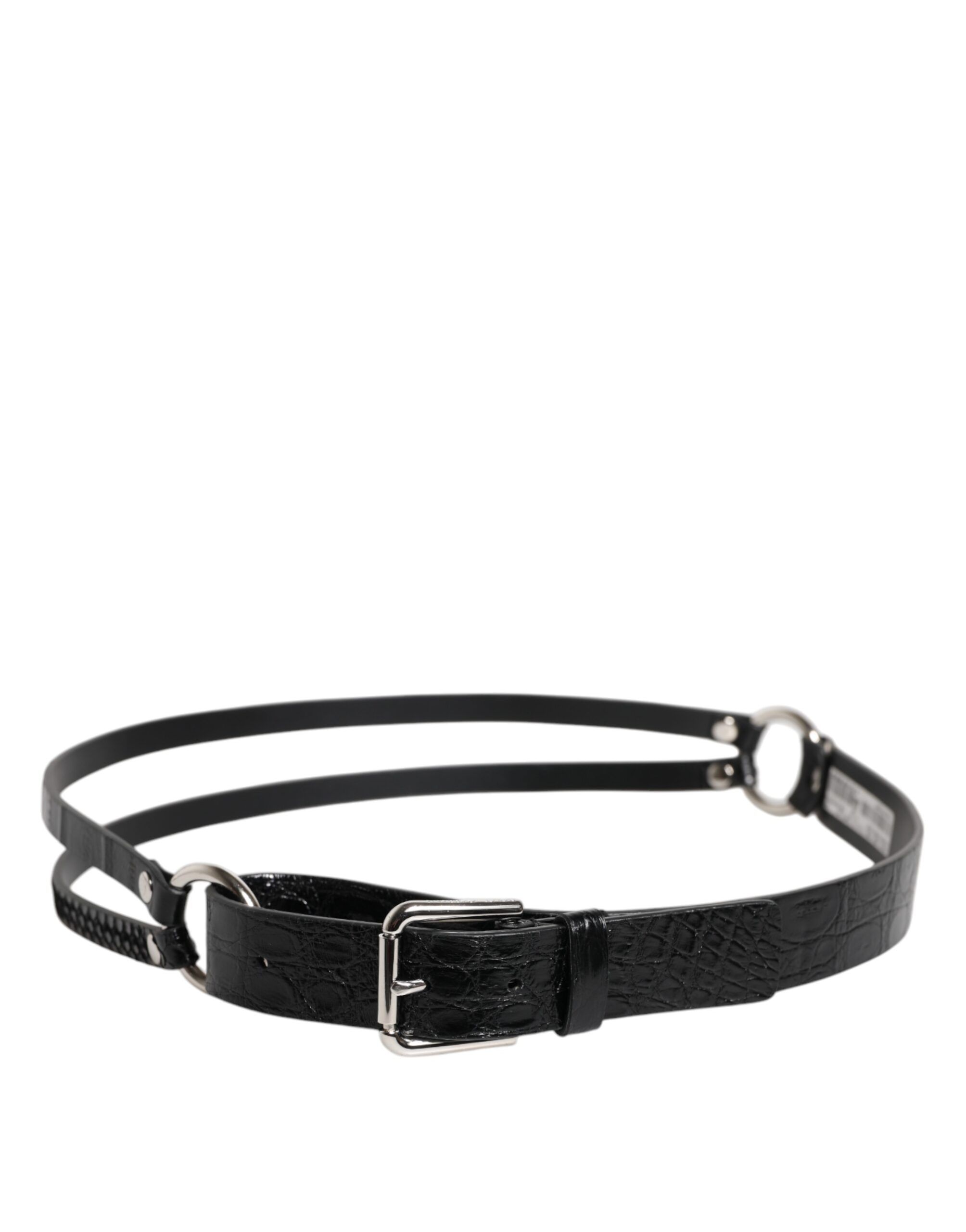 Exotic Leather Metal Logo Buckle Men's Belt (Pre-Owned) - Dolce & Gabbana - Modalova