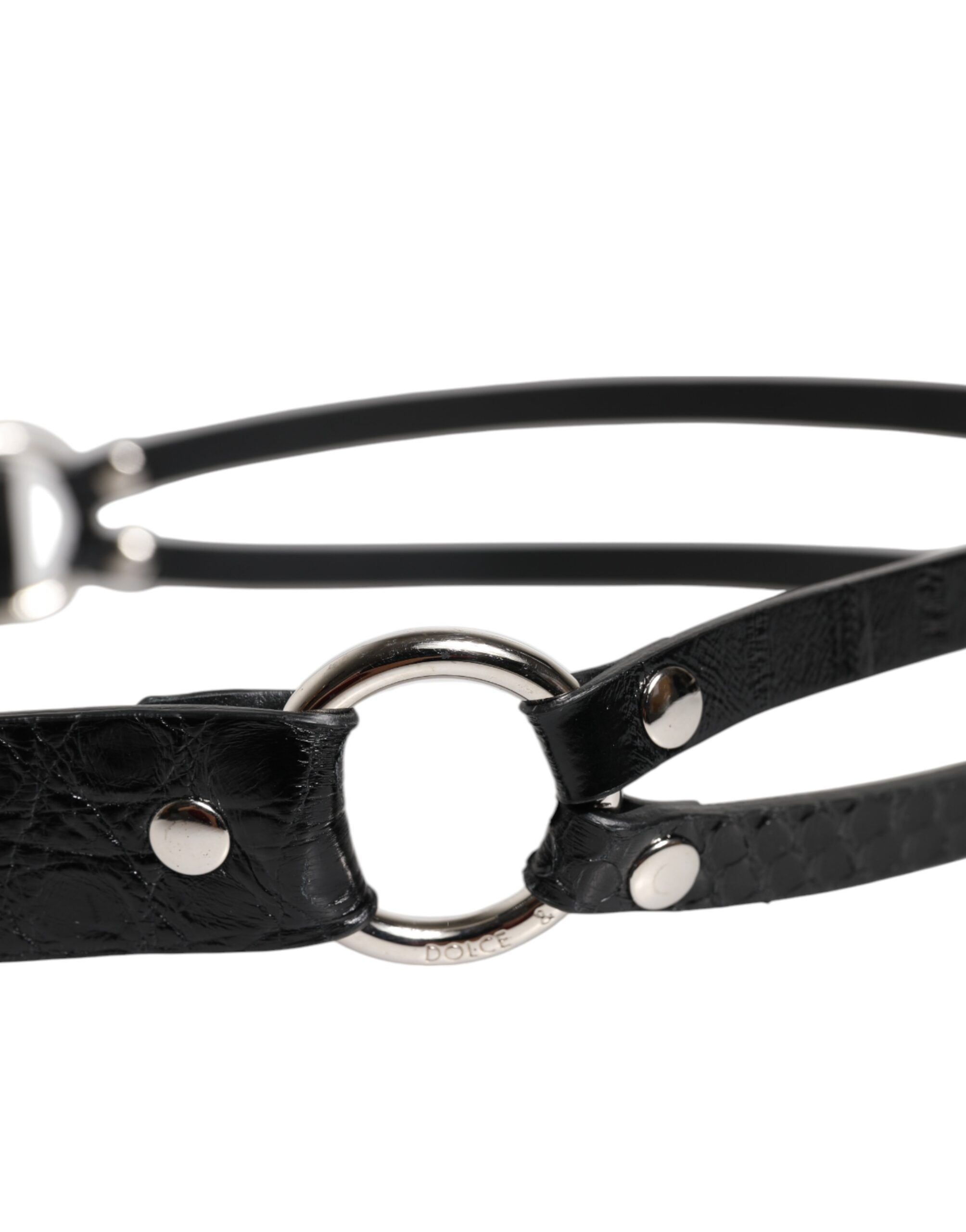 Exotic Leather Metal Logo Buckle Men's Belt (Pre-Owned) - Dolce & Gabbana - Modalova