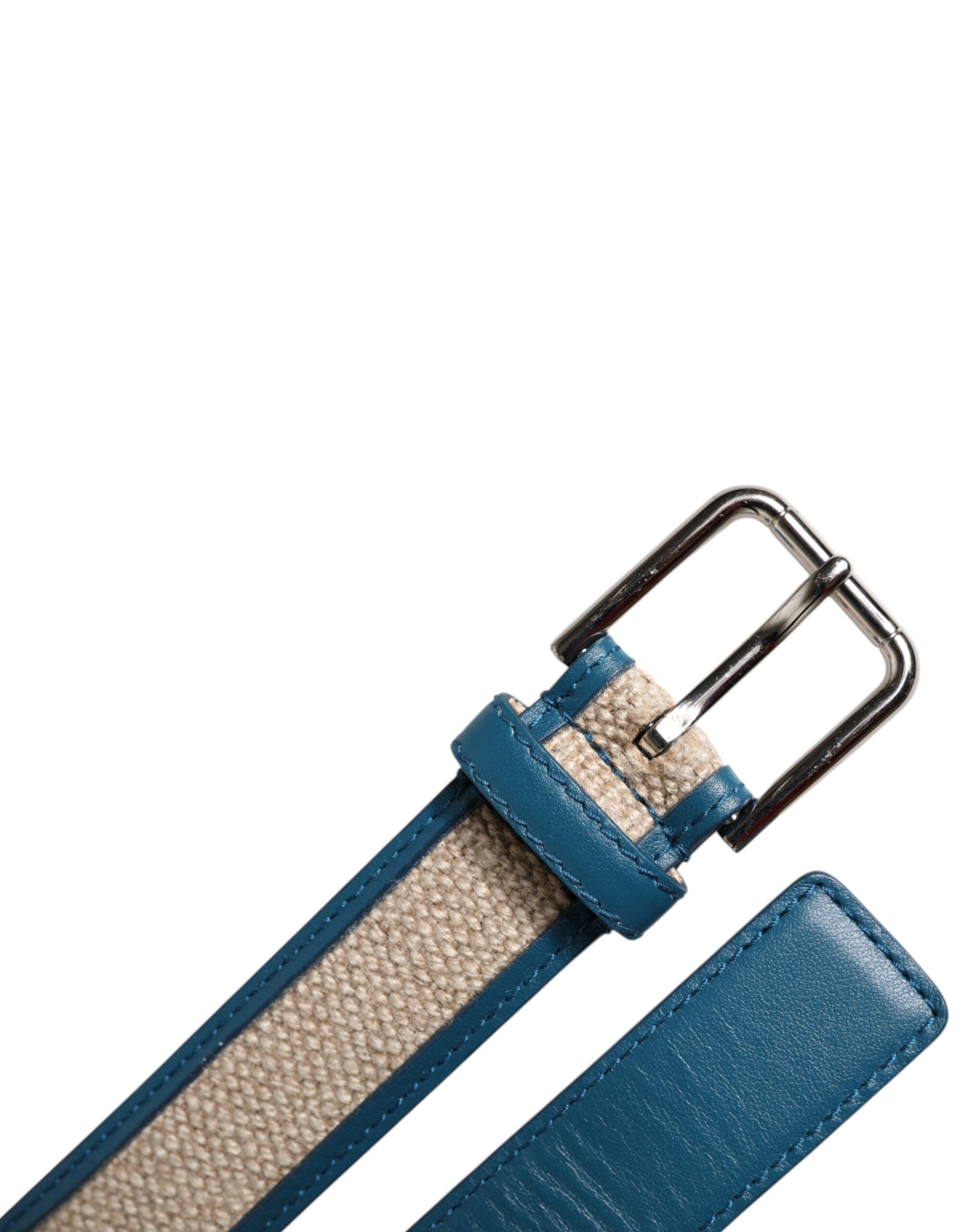 Beige Leather Weaved Metal Buckle Men's Belt (Pre-Owned) - Dolce & Gabbana - Modalova
