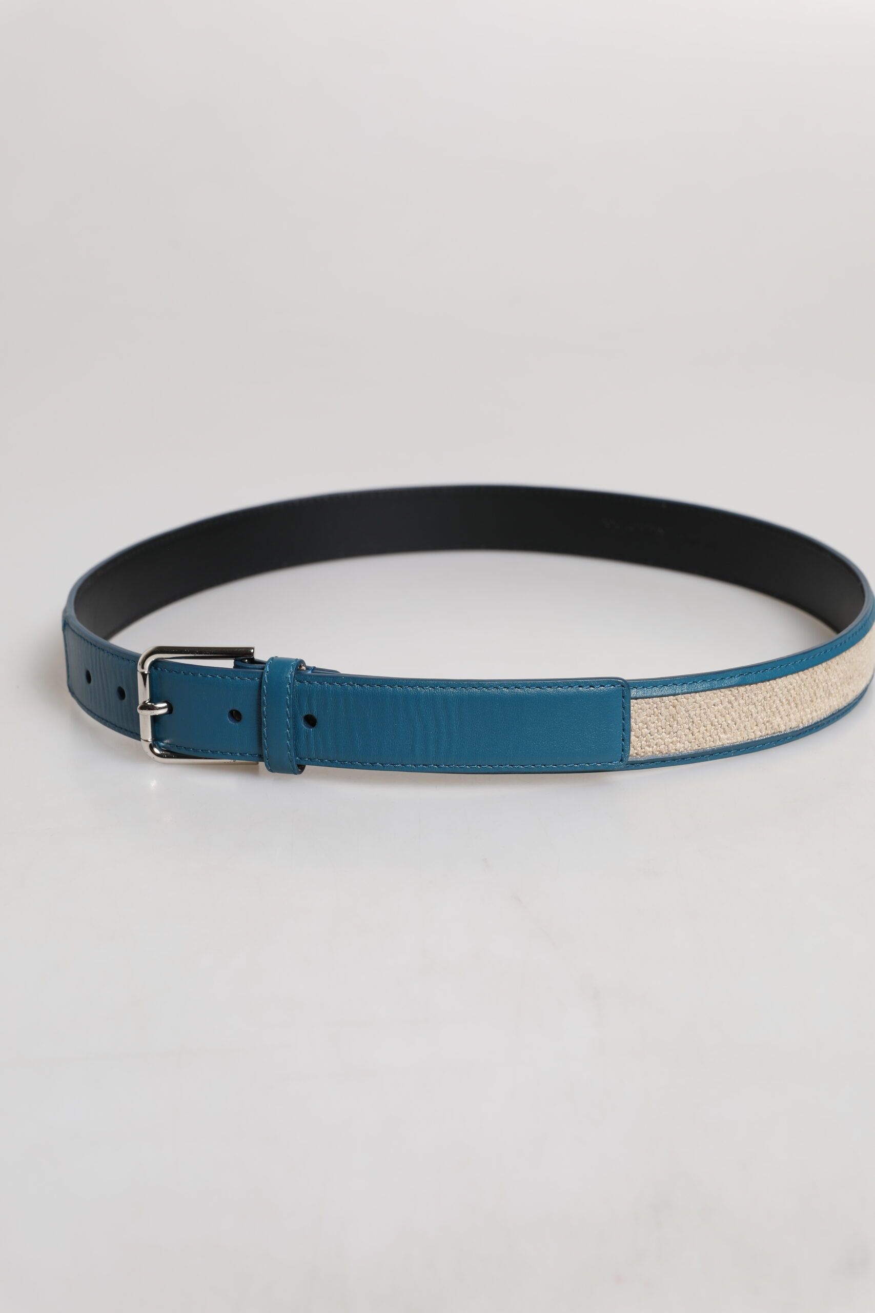 Beige Leather Weaved Metal Buckle Men's Belt (Pre-Owned) - Dolce & Gabbana - Modalova