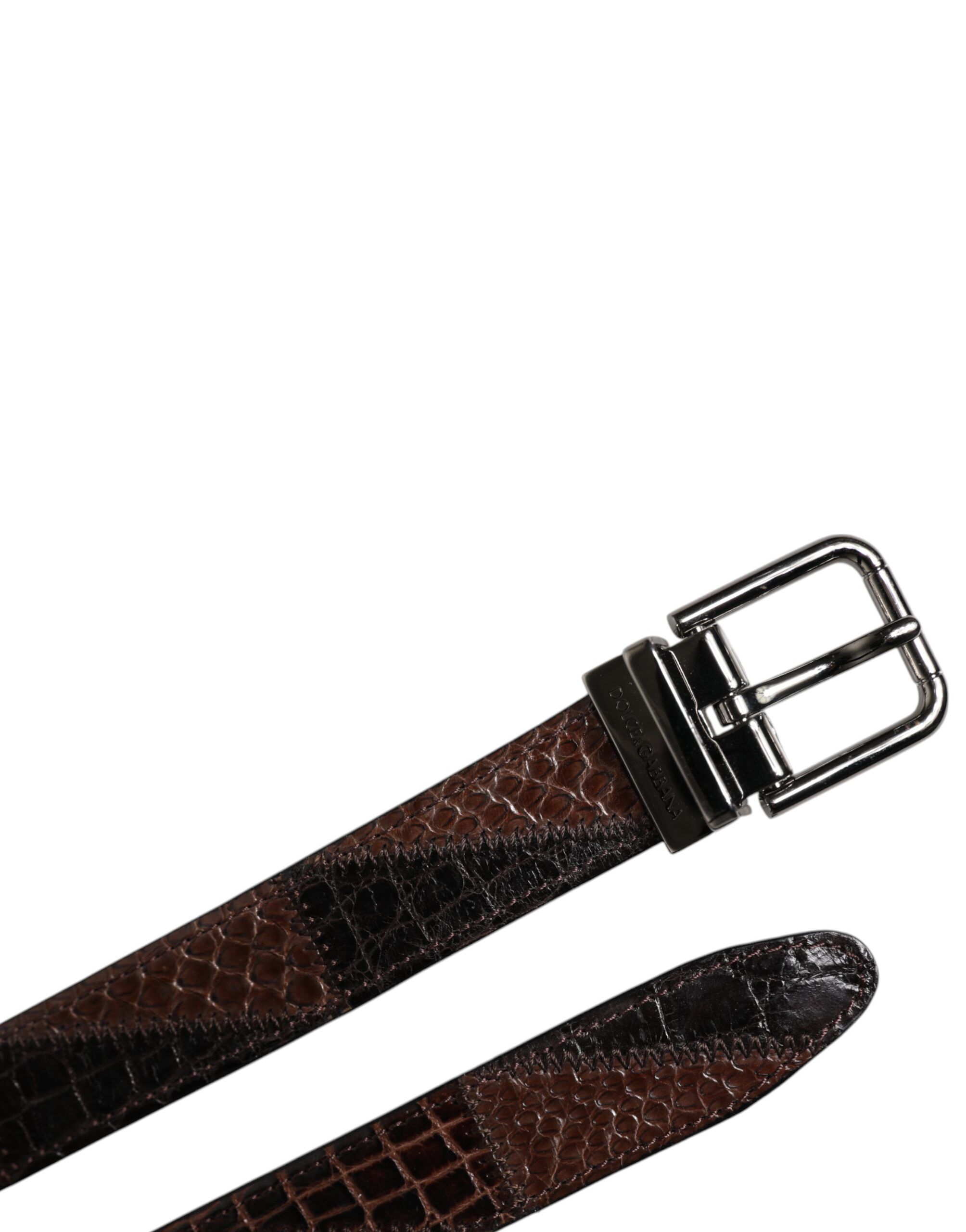 Exotic Leather Metal Logo Buckle Men's Belt (Pre-Owned) - Dolce & Gabbana - Modalova